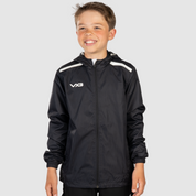 Fortis Youth Full Zip Rain Jacket Black/White
