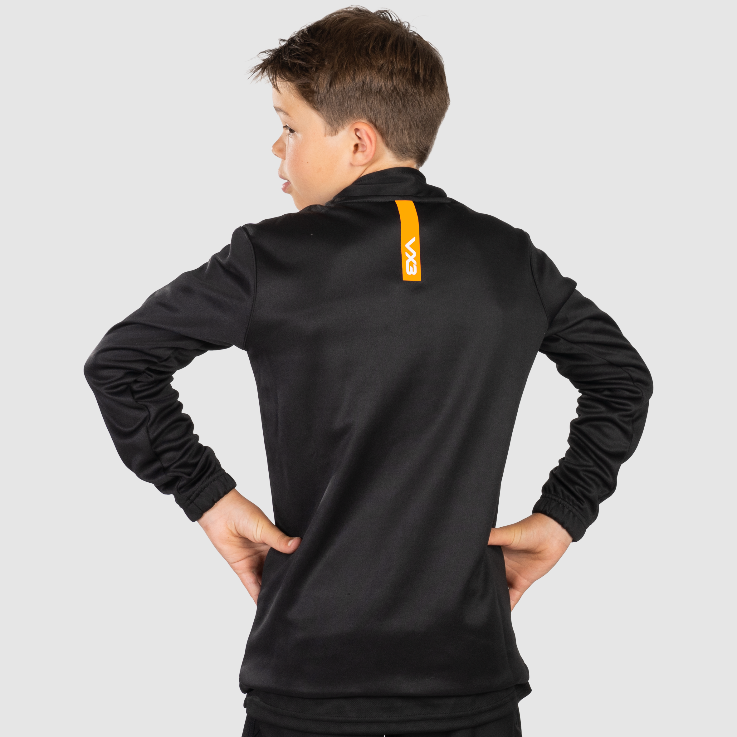 Fortis Youth Quarter Zip Sweat Black/Amber