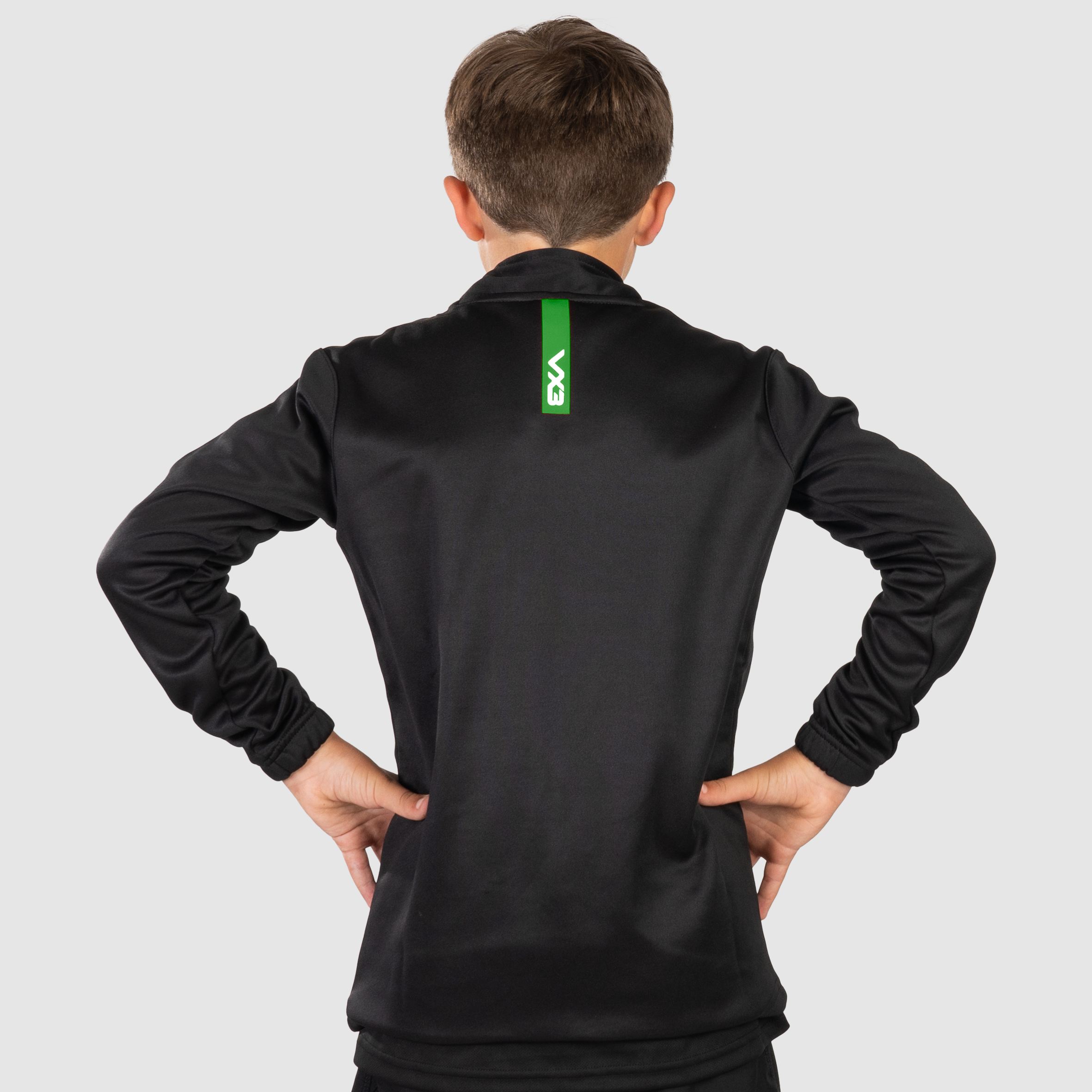 Fortis Youth Quarter Zip Sweat Black/Emerald
