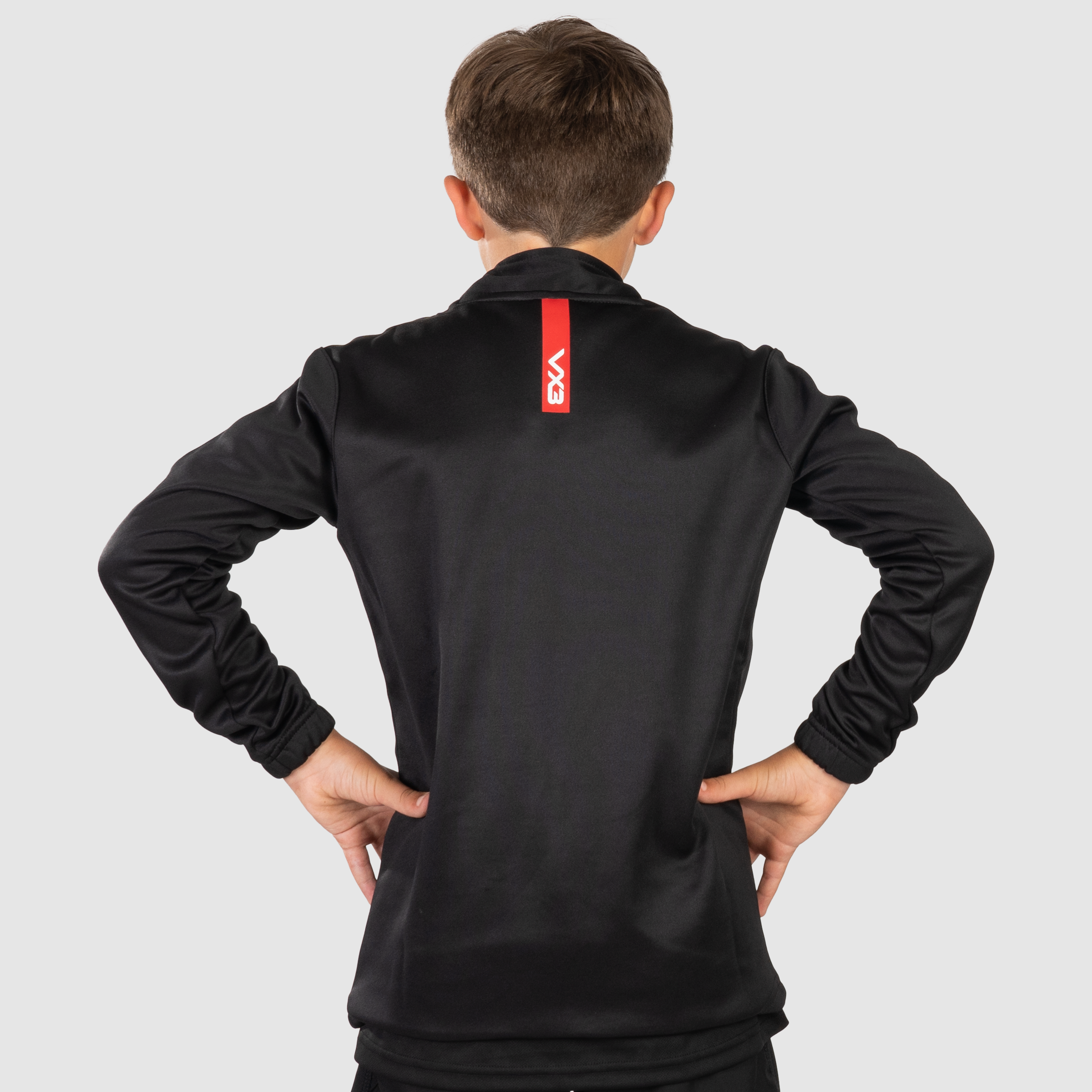 Fortis Youth Quarter Zip Sweat Black/Red