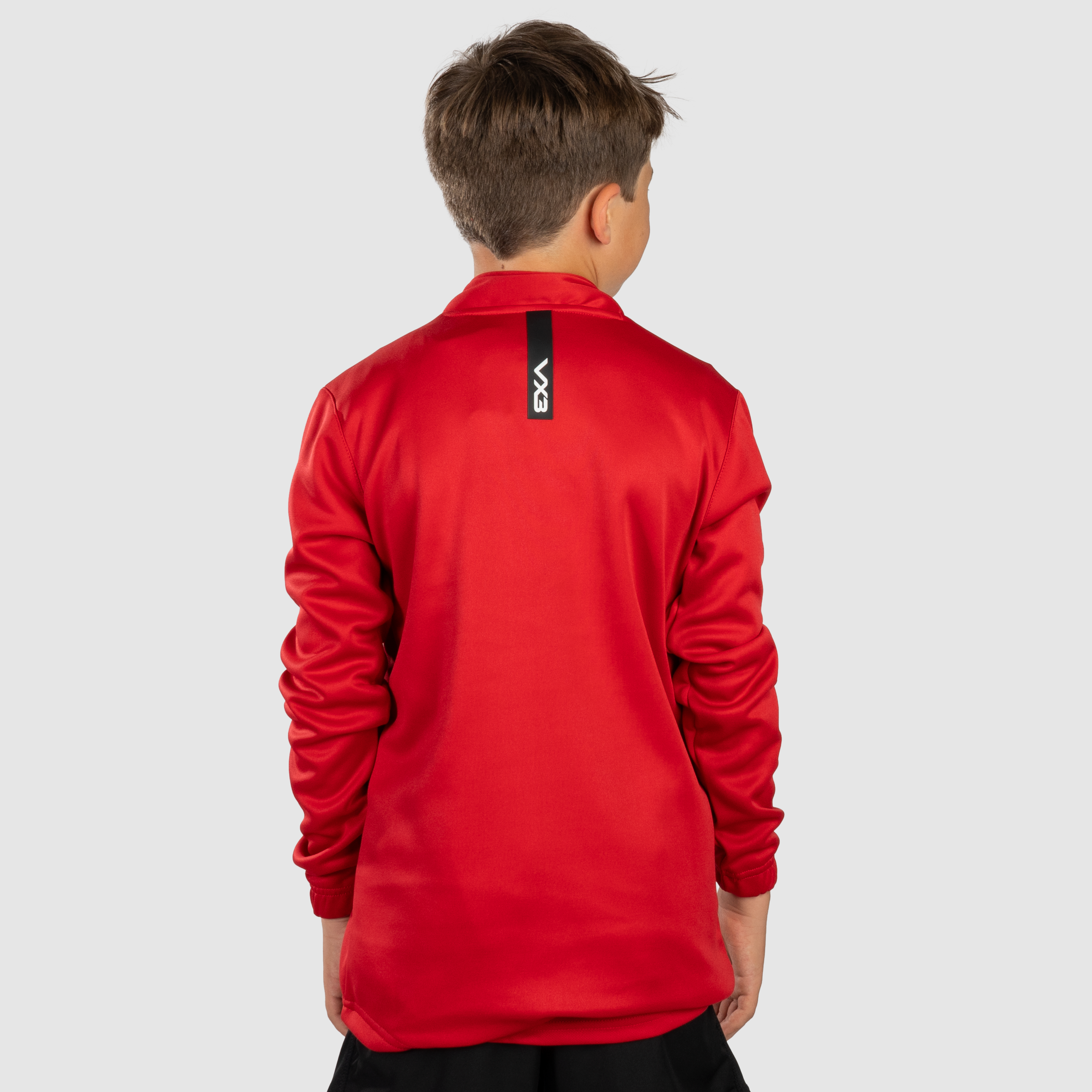 Fortis Youth Quarter Zip Sweat Red/Black