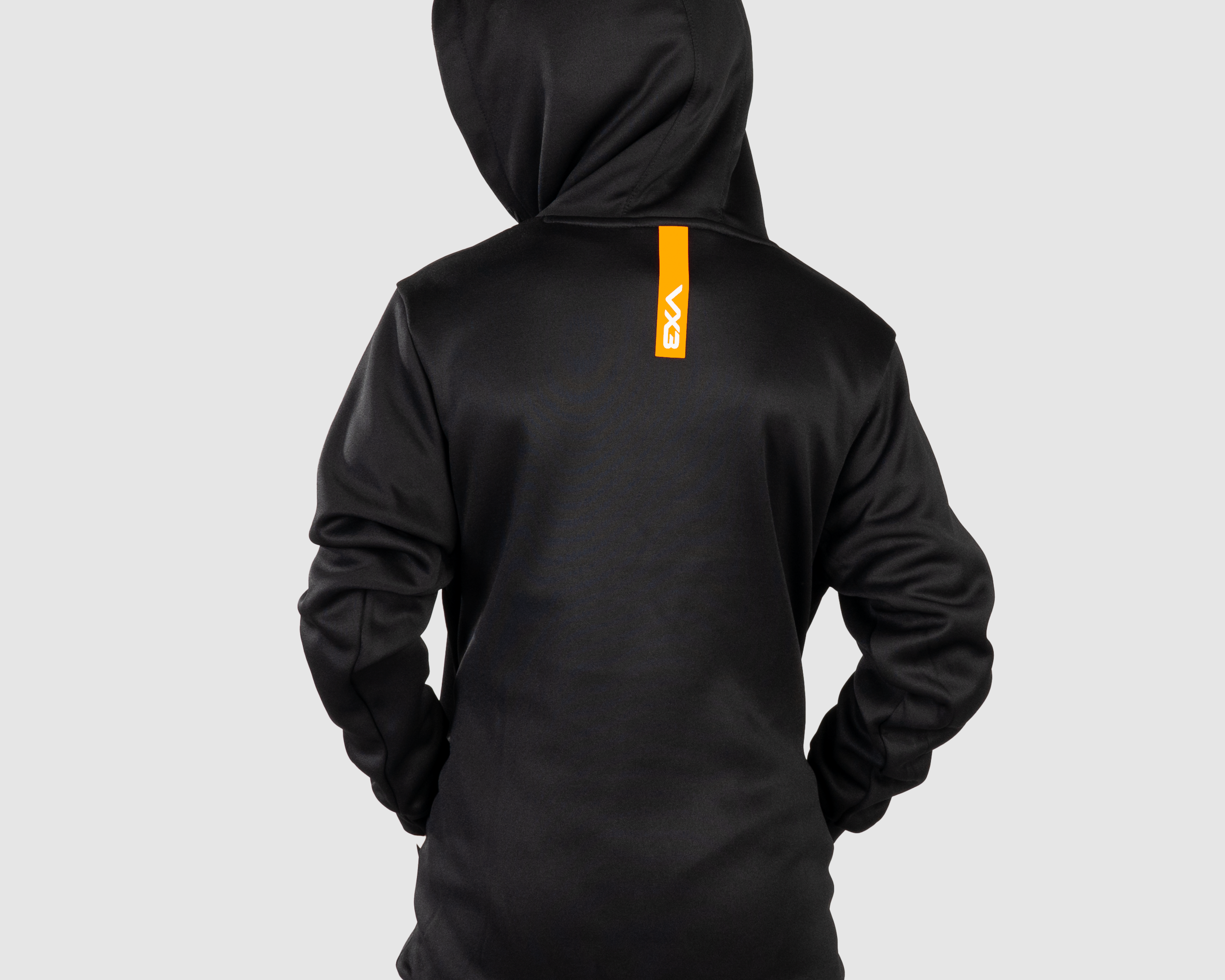 YouthFortisHoodieBlackAmberBack.png