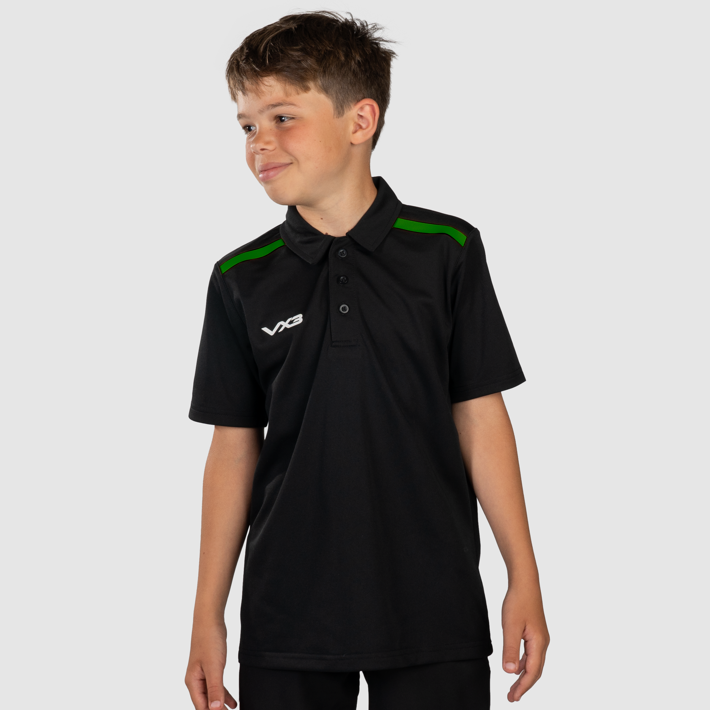 YouthFortisPoloBlackEmeraldFront.png