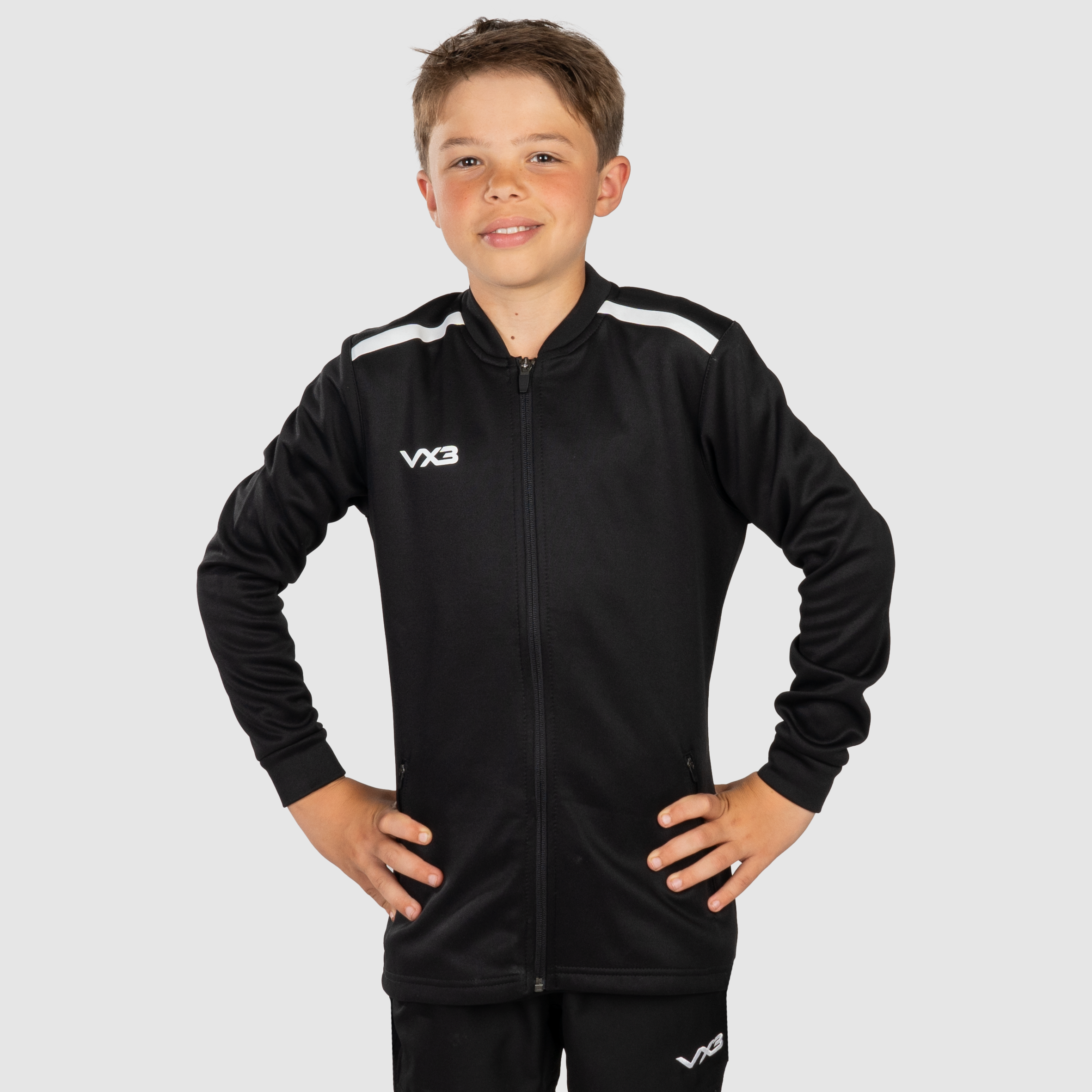 YouthFortisPresJacketBlackWhiteFront.png