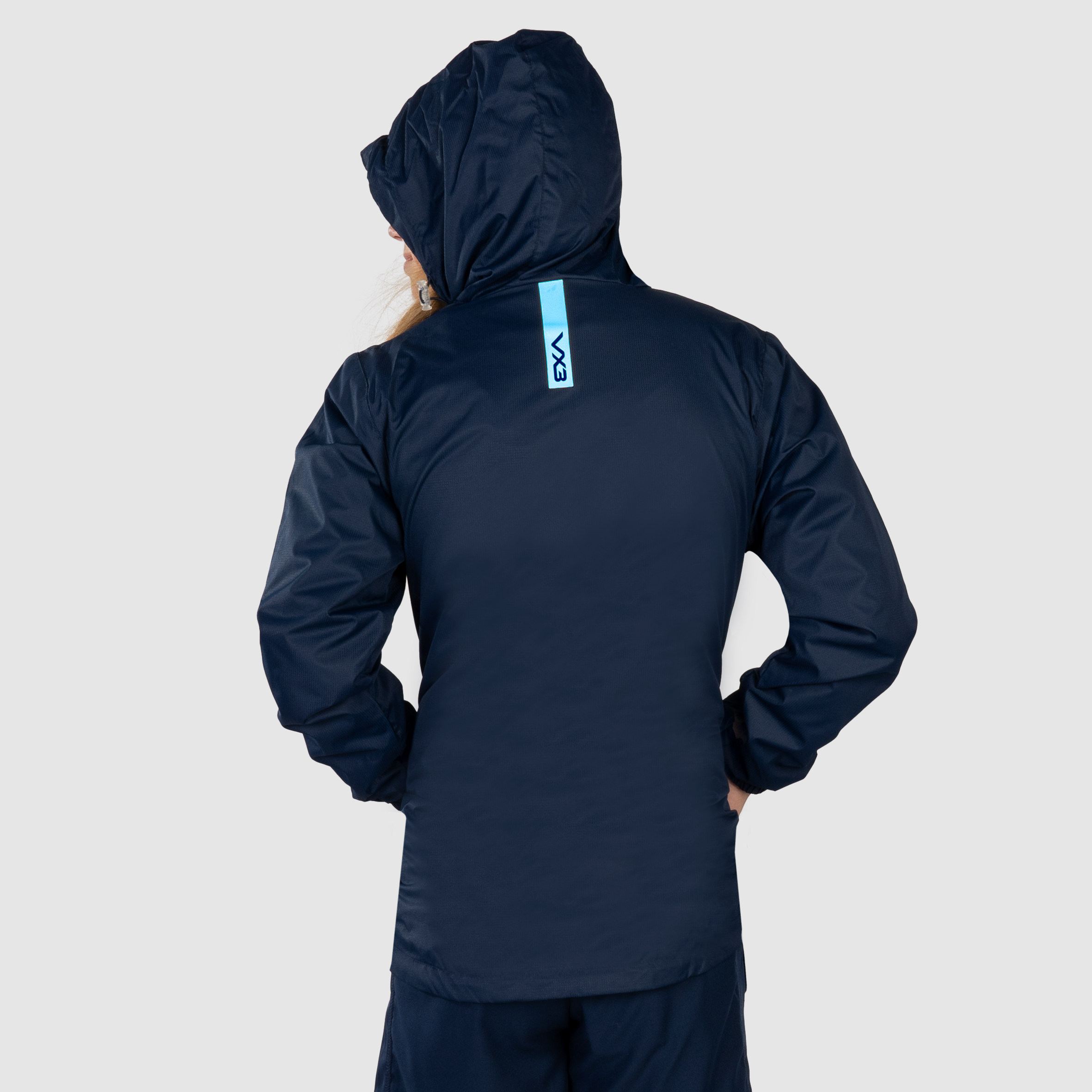Fortis Youth Full Zip Rain Jacket Navy/Sky