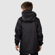 Fortis Youth Full Zip Rain Jacket Black/Amber
