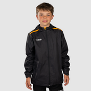 Fortis Youth Full Zip Rain Jacket Black/Amber