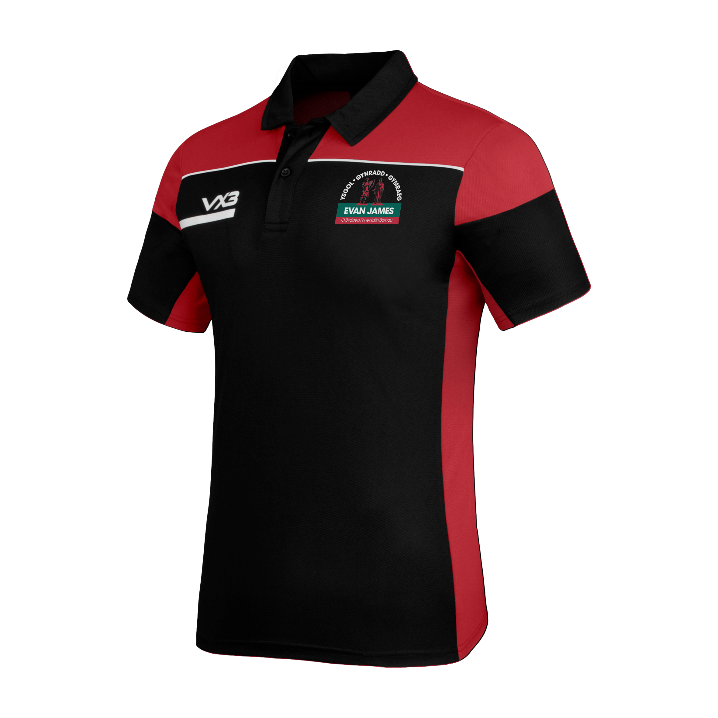 Ysgol Evan James Opus Polo - Black Red