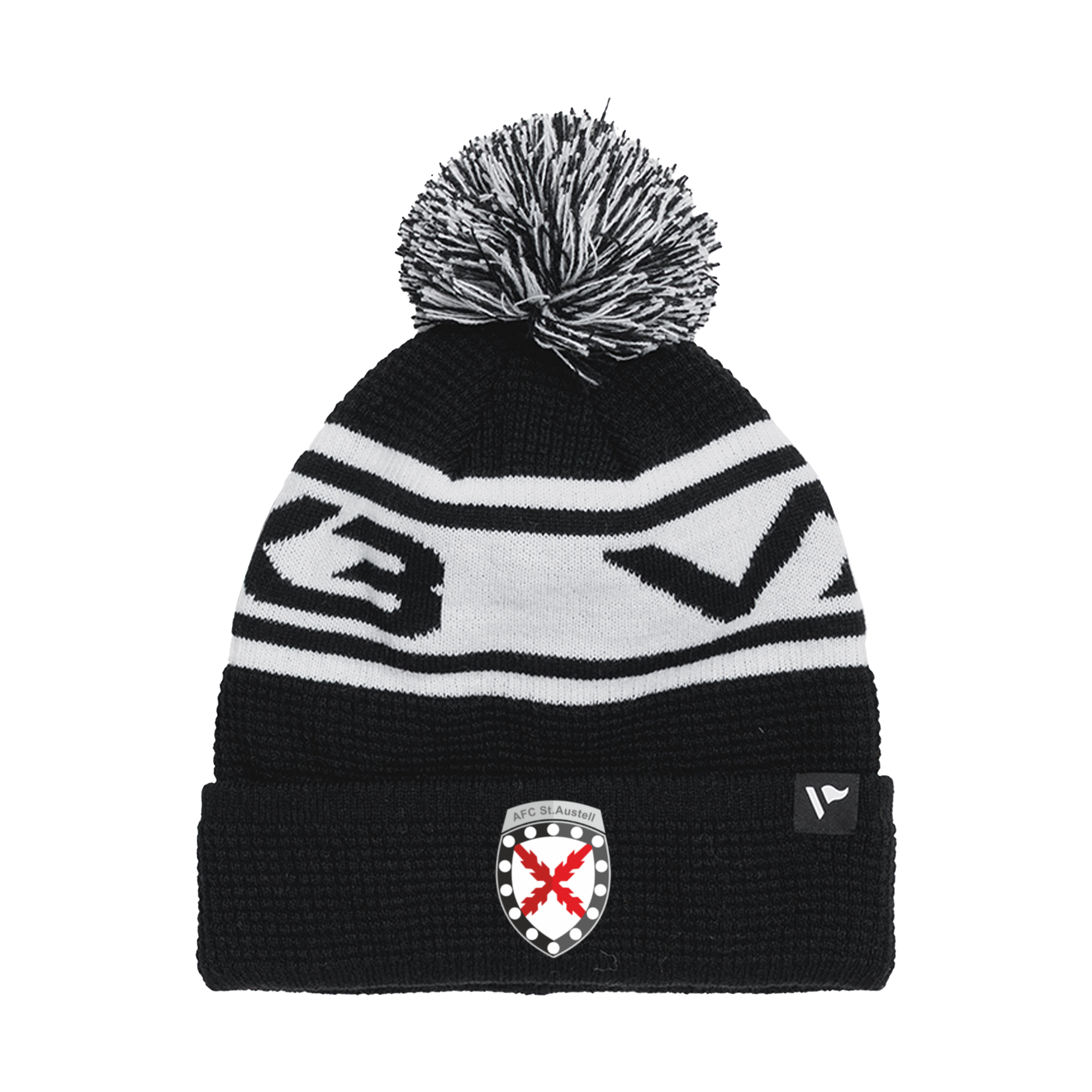 AFC St Austell Waffle Knit Bobble Hat - Black/White