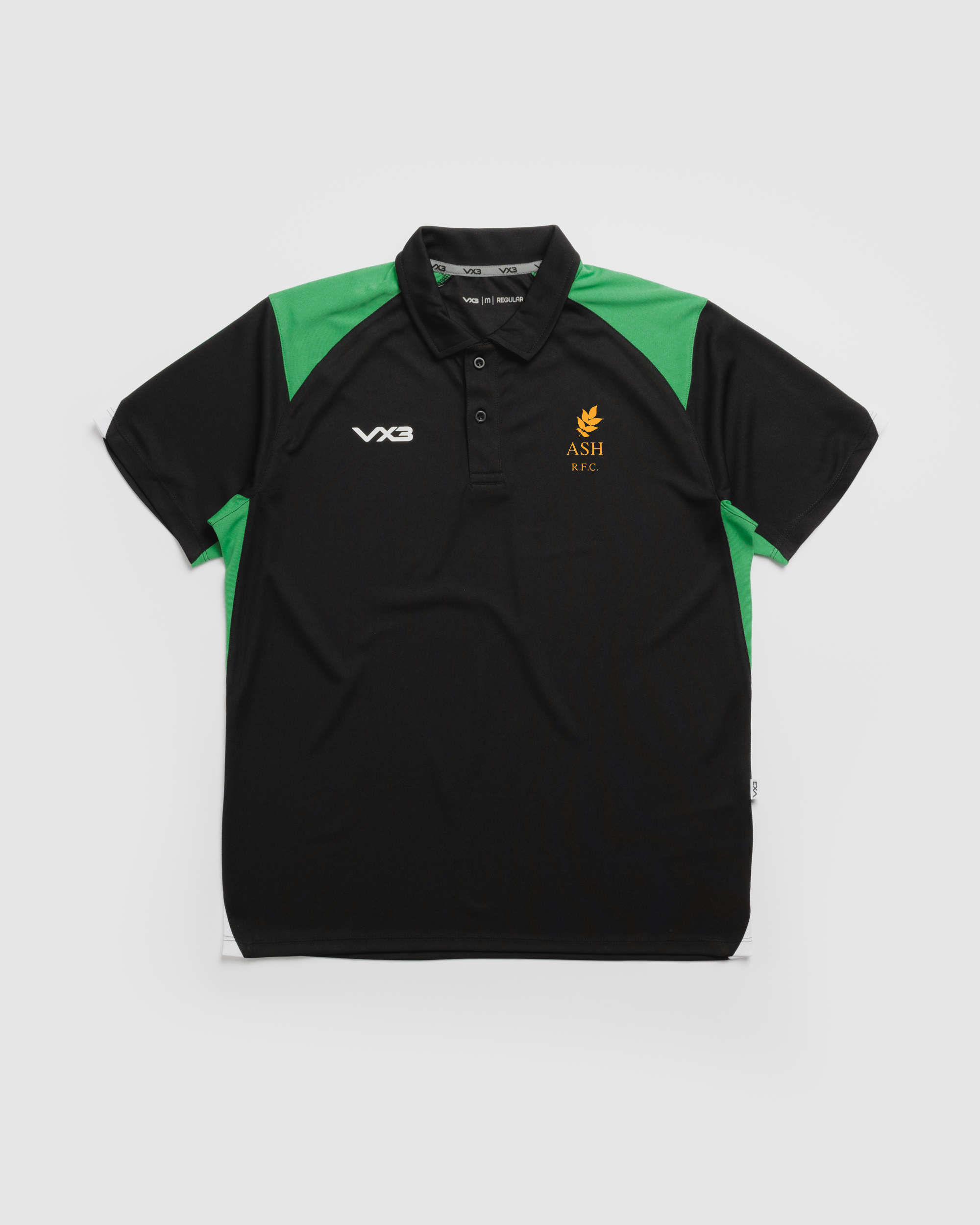 Ash RFC Vertex Polo -Black/Emerald/White