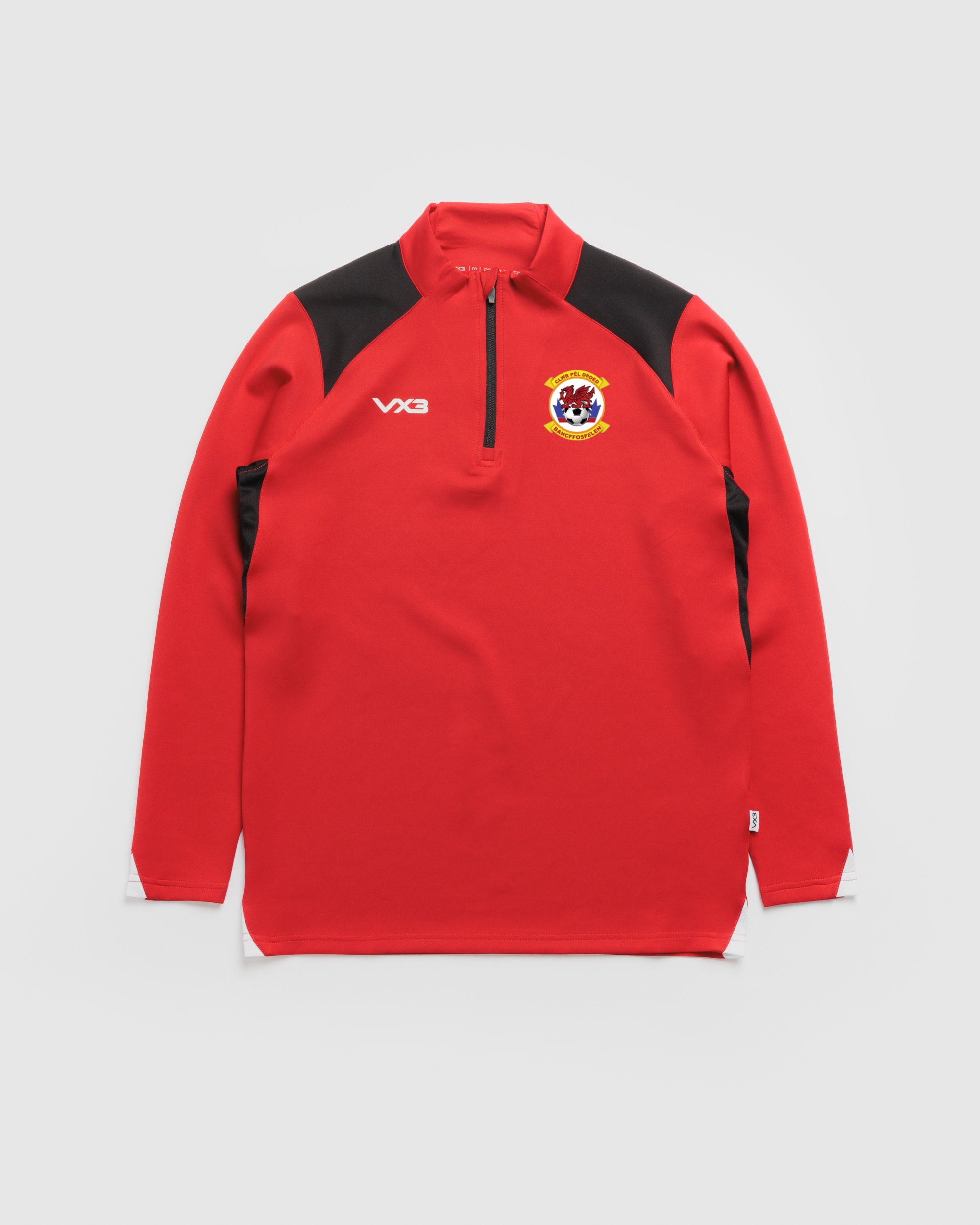 Bancffosfelen FC Vertex Quarter Zip -Red/Black/White