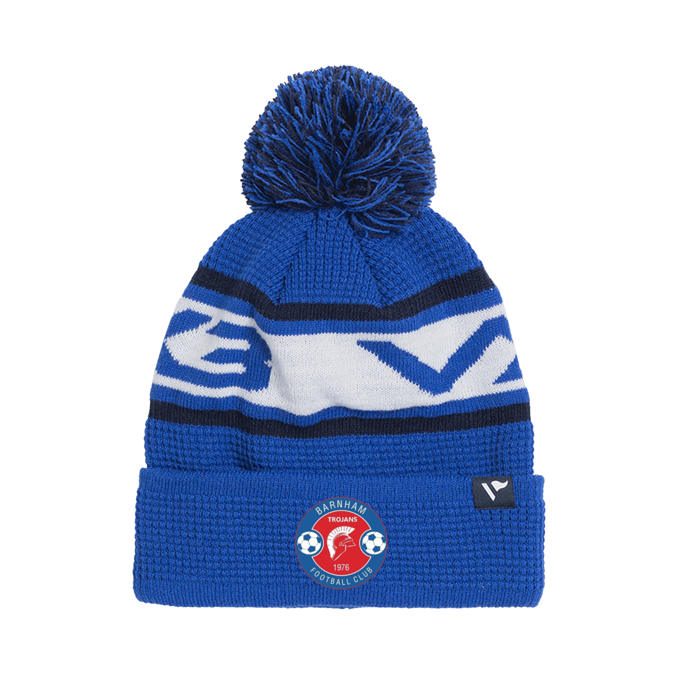Barnham Trojans Waffle Knit Bobble Hat - Royal/Navy/White