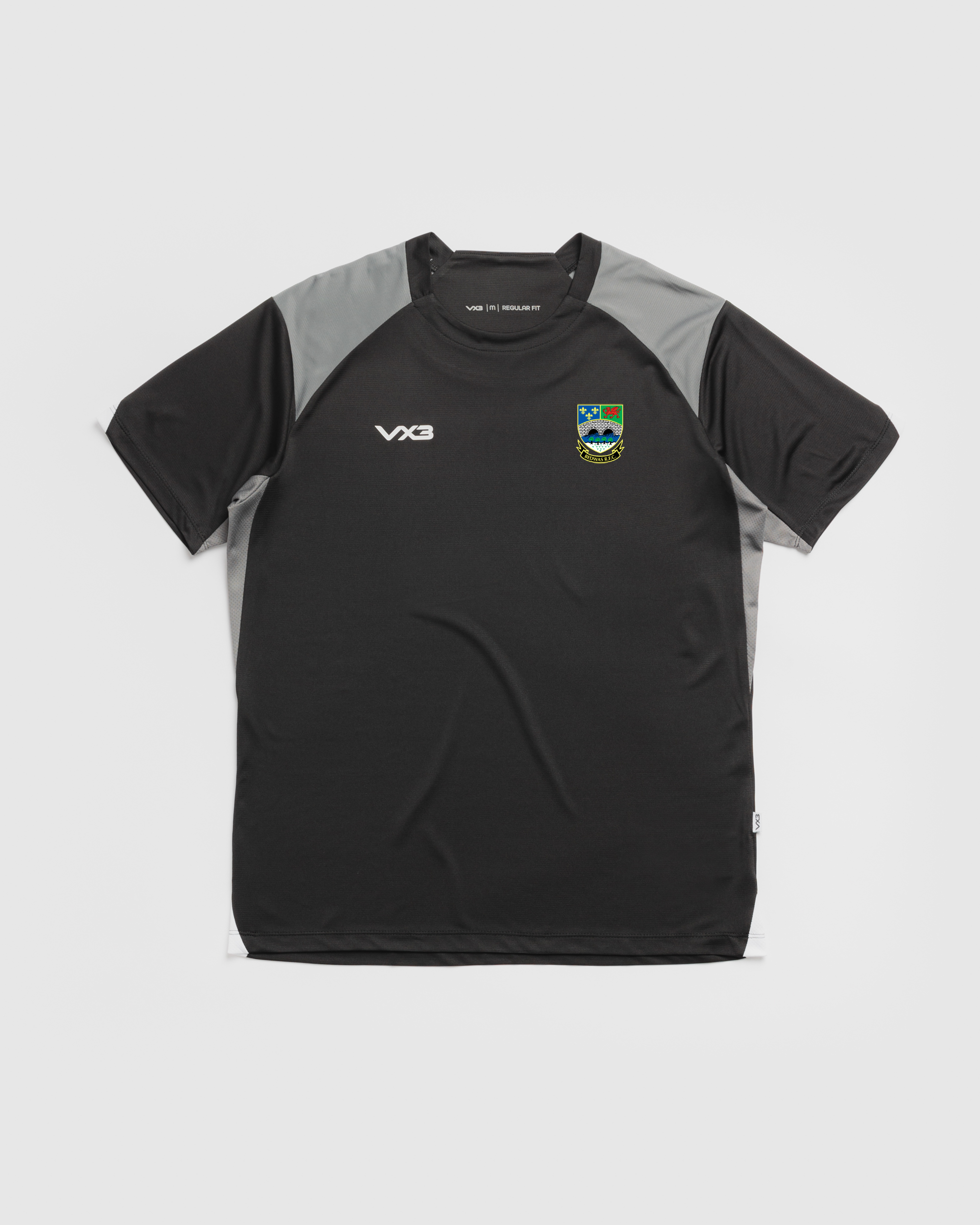 Bedwas RFC Vertex Tee -Black/Grey/White