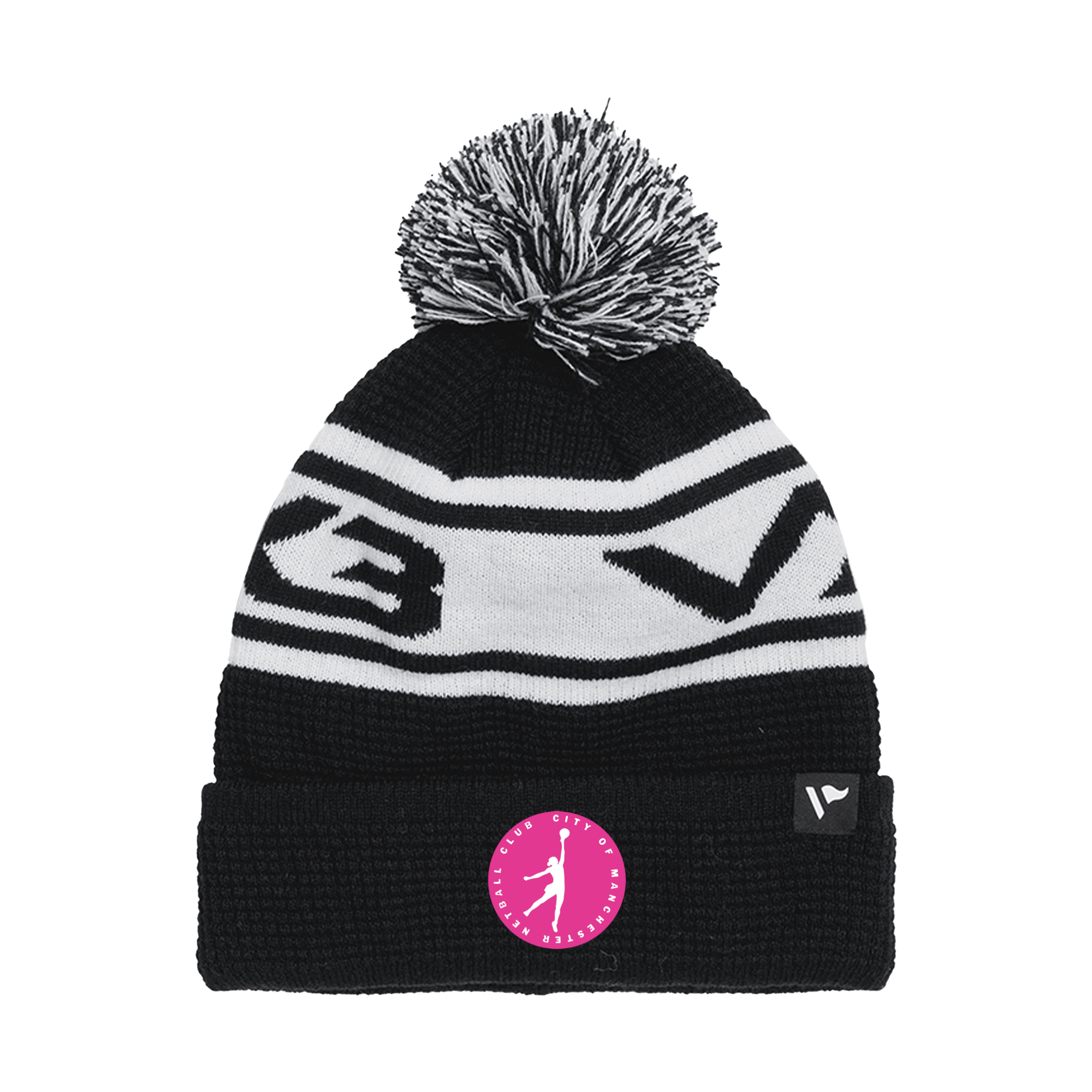 City of Manchester Netball Waffle Knit Bobble Hat -