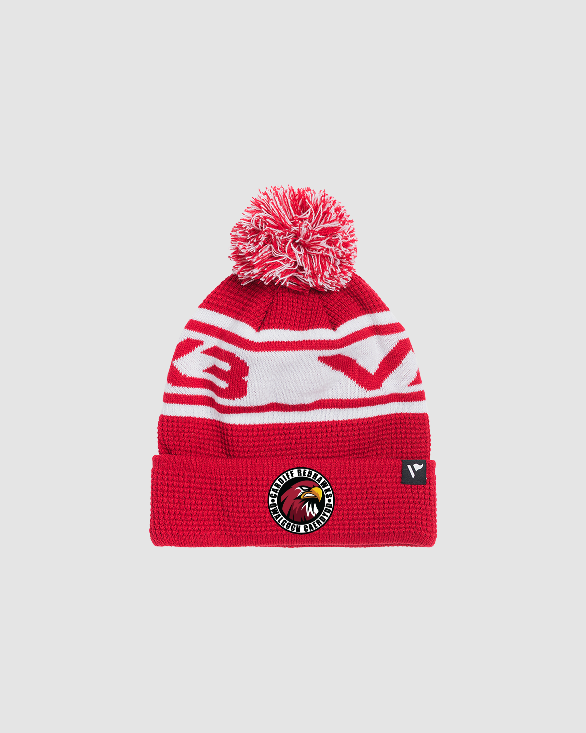 Red Hawks Ice Hockey Waffle Knit Bobble Hat -