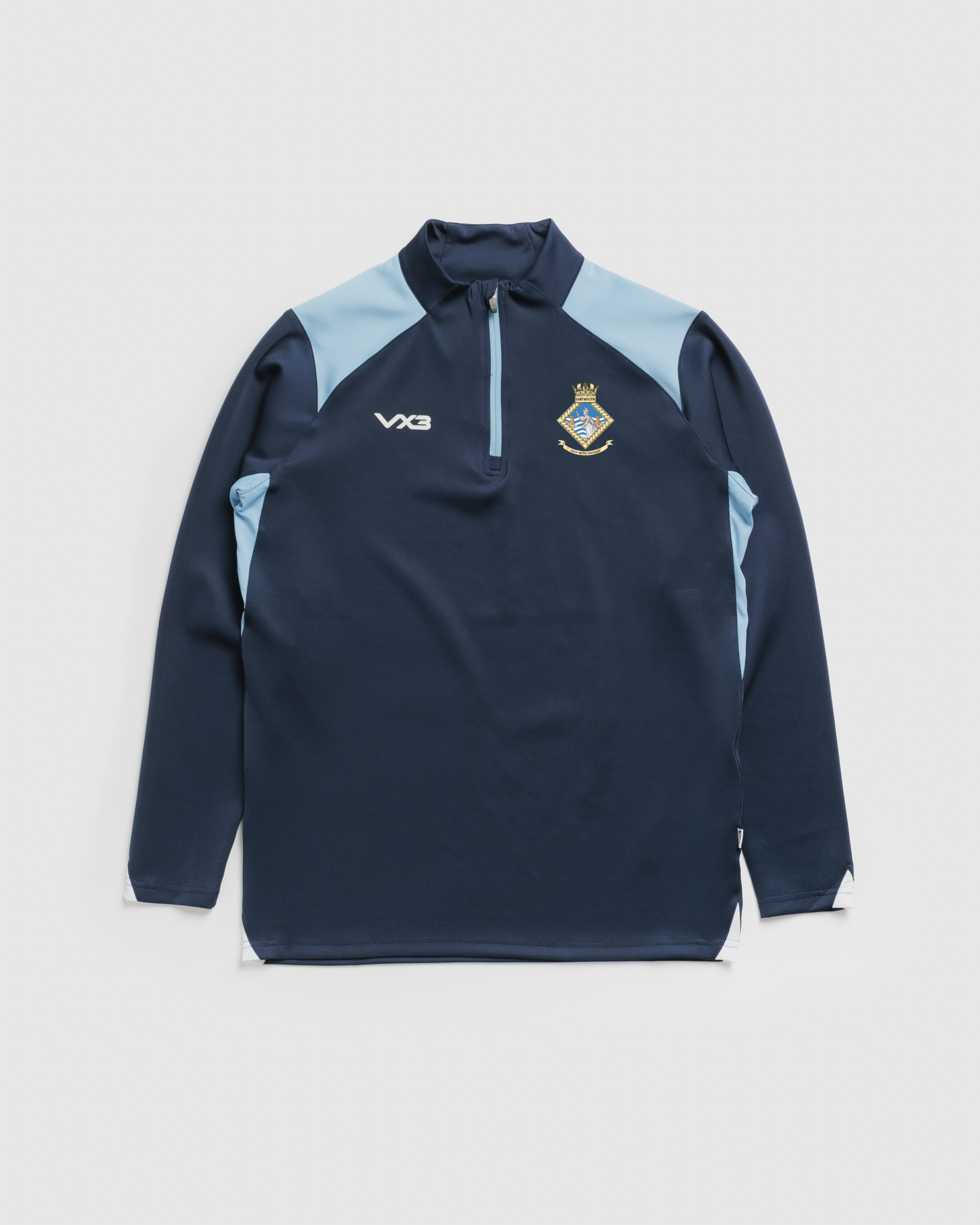 Britannia Royal Naval College Vertex Quarter Zip -Navy/Sky/White