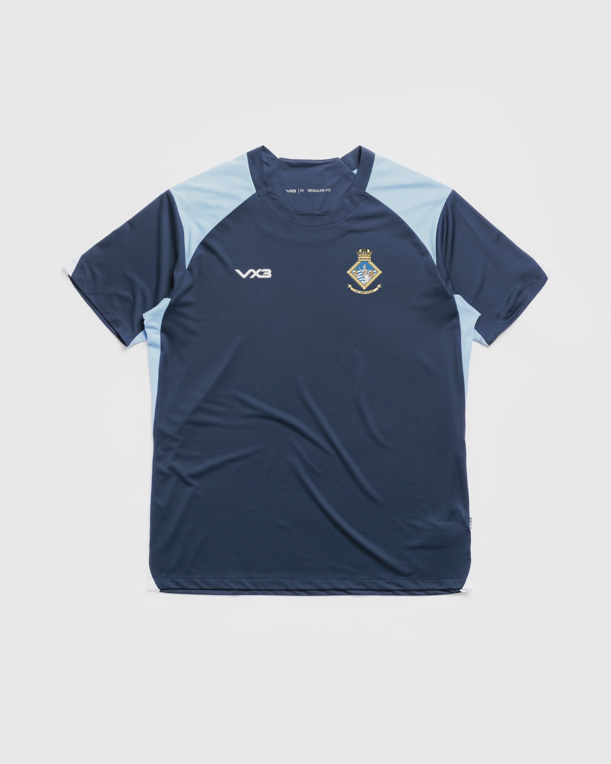 Britannia Royal Naval College Vertex Tee -Navy/Sky/White