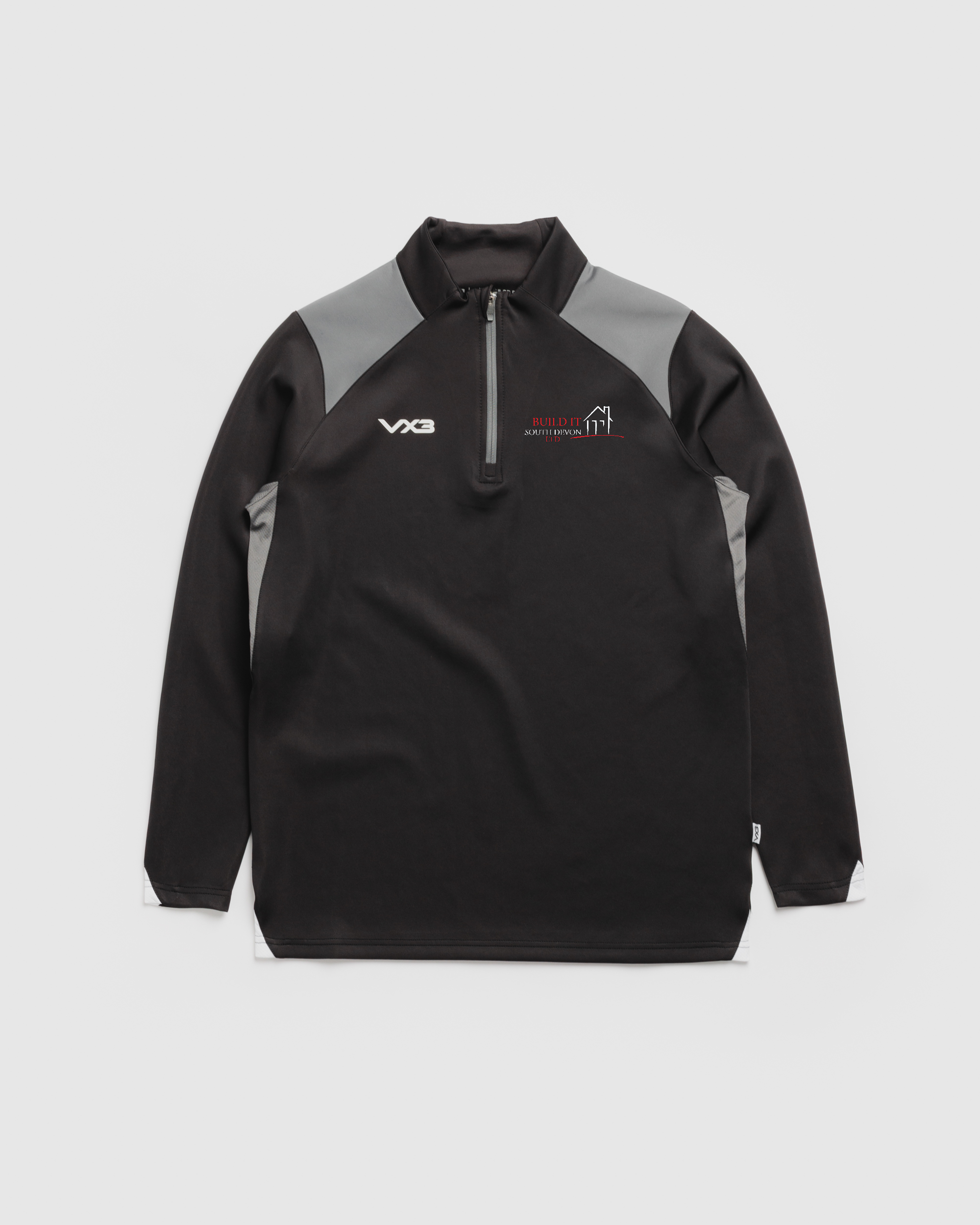 Build It South Devon Vertex Quarter Zip -Black/Grey/White