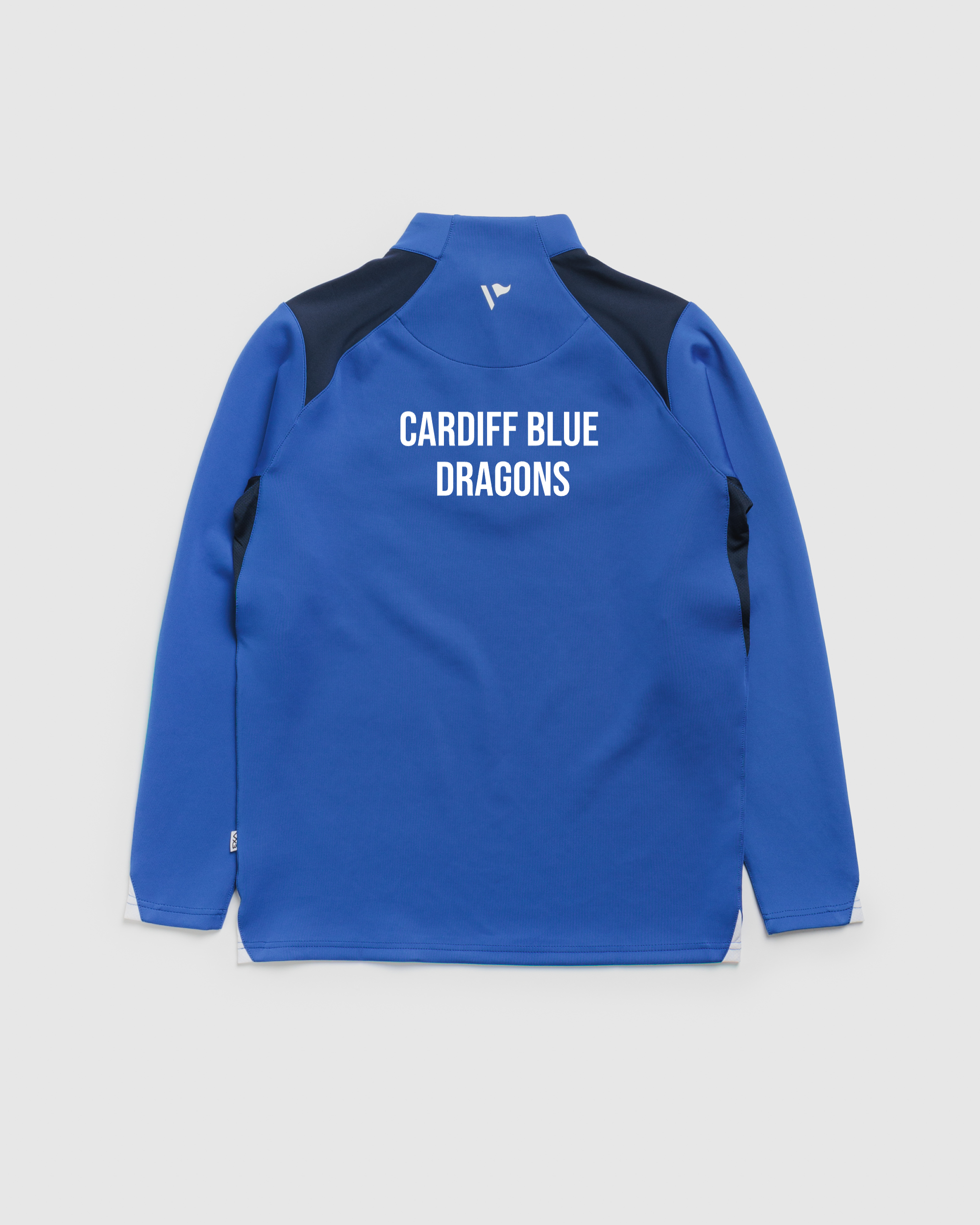 Cardiff Blue Dragons RL Vertex Quarter Zip -Royal/Navy/White