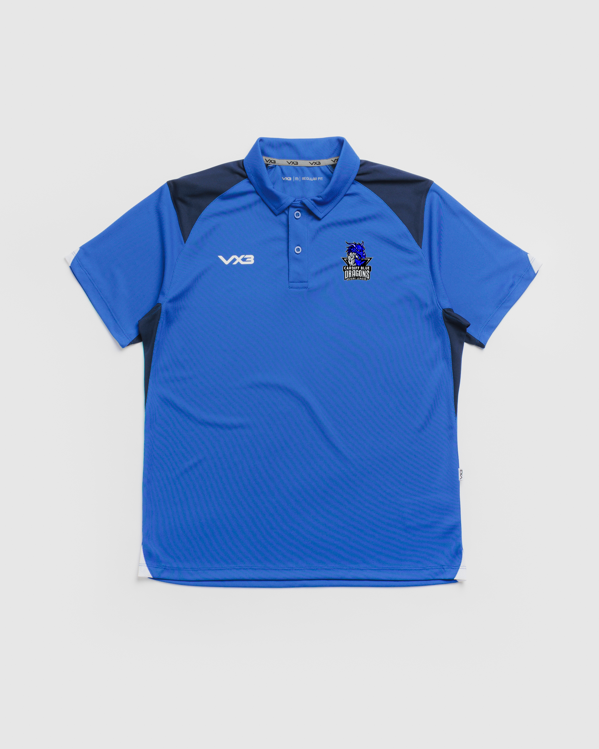 Cardiff Blue Dragons RL Vertex Polo -Royal/Navy/White