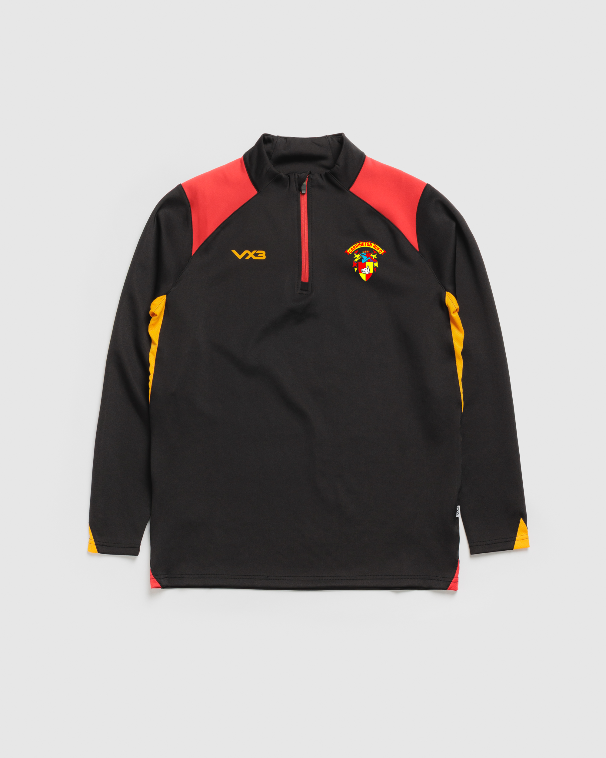 Carrington RUFC  Vertex Quarter Zip -Black/Red/Amber