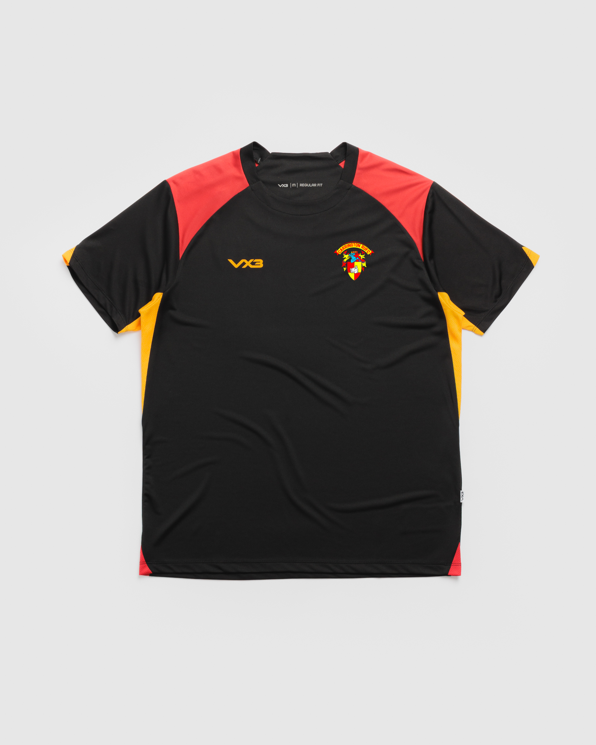 Carrington RUFC  Vertex Youth Tee -Black/Red/Amber