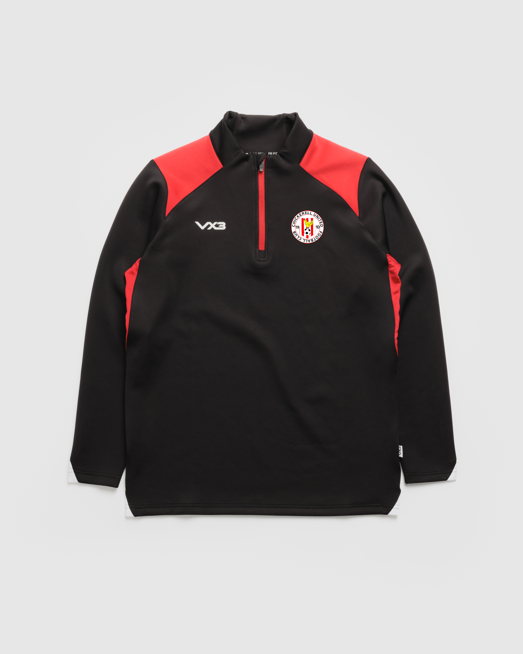 Chickerell United FC Vertex Quarter Zip -Black/Red/White