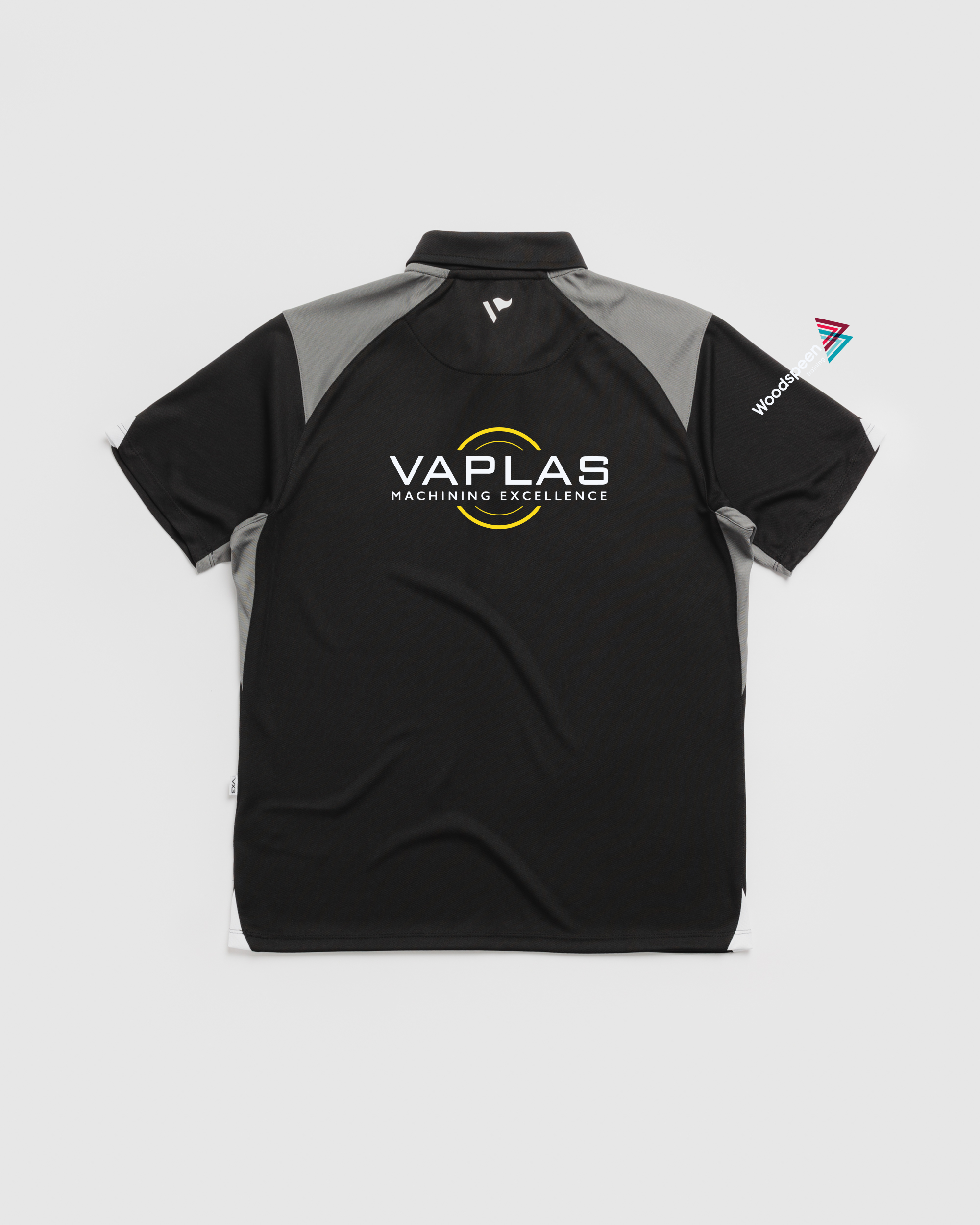 Clayton West Cricket Vertex Polo -Black/Grey/White
