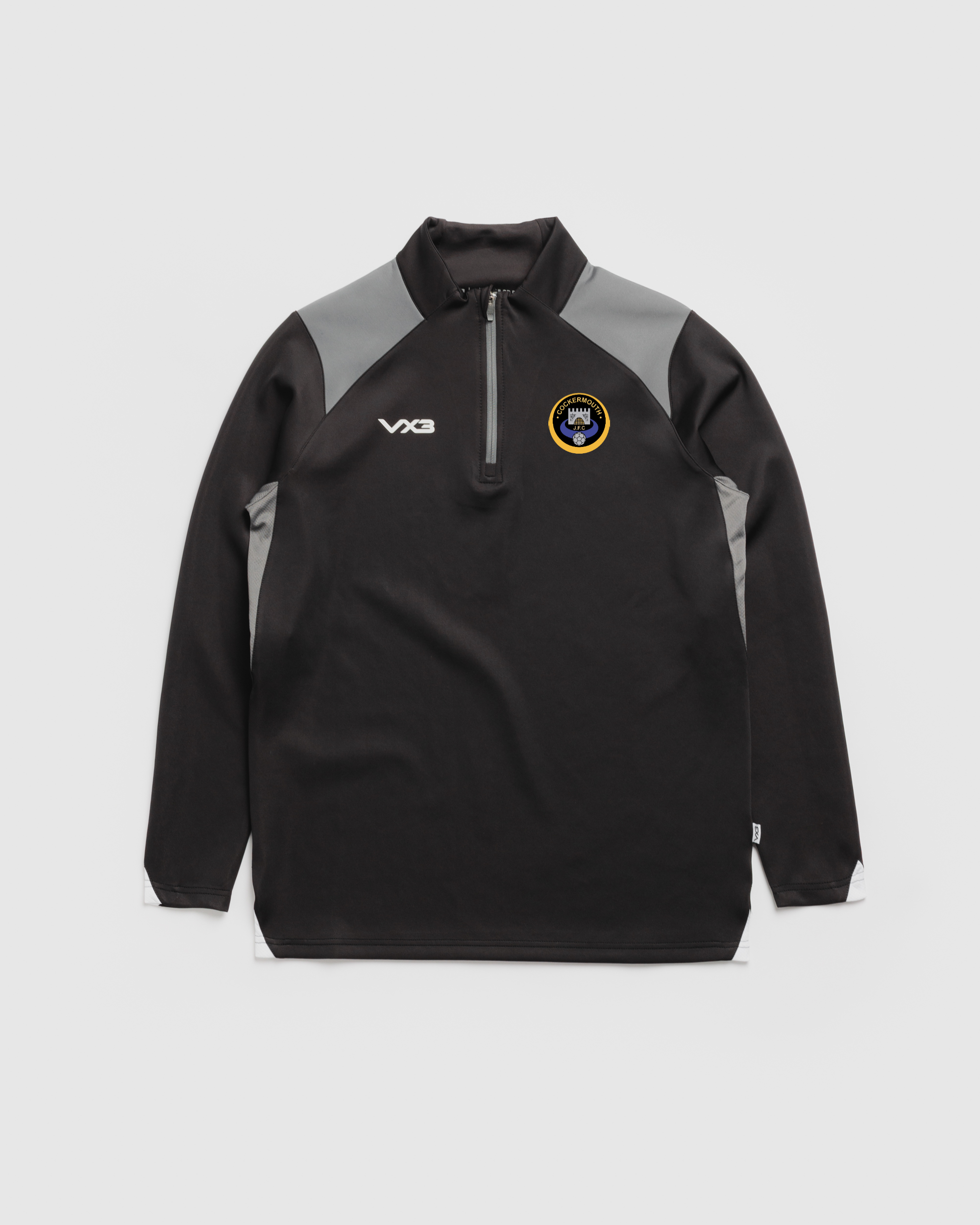 Cockermouth JFC Vertex Quarter Zip -Black/Grey/White