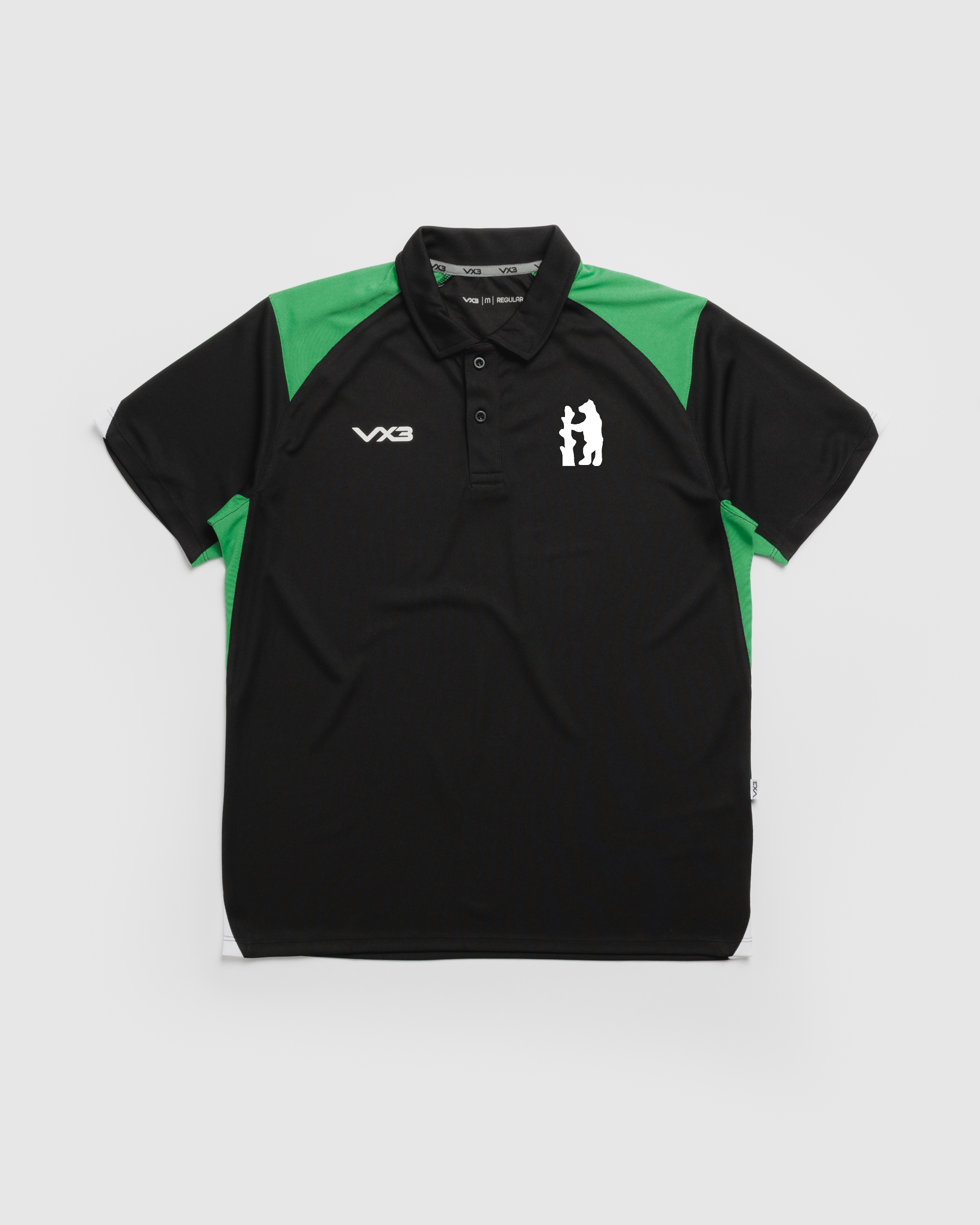 Coventry & North Warwickshire Netball Club Vertex Polo -Black/Emerald/White