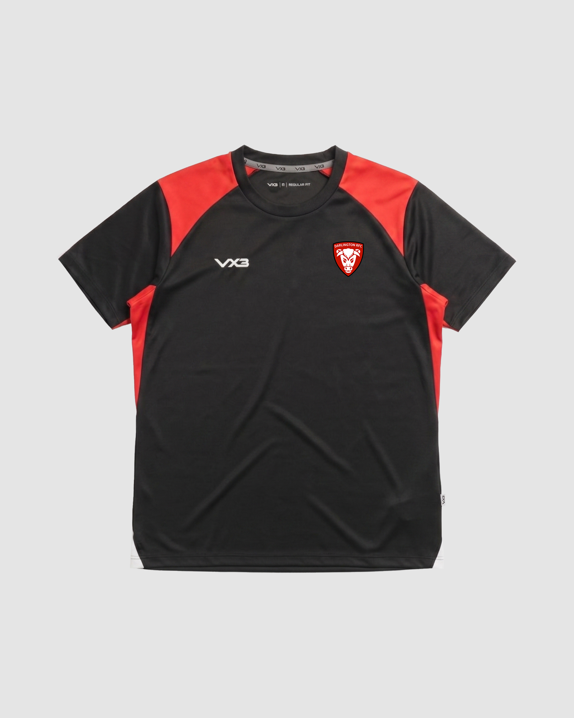 Darlington RFC Vertex Tee -Black/Red/White
