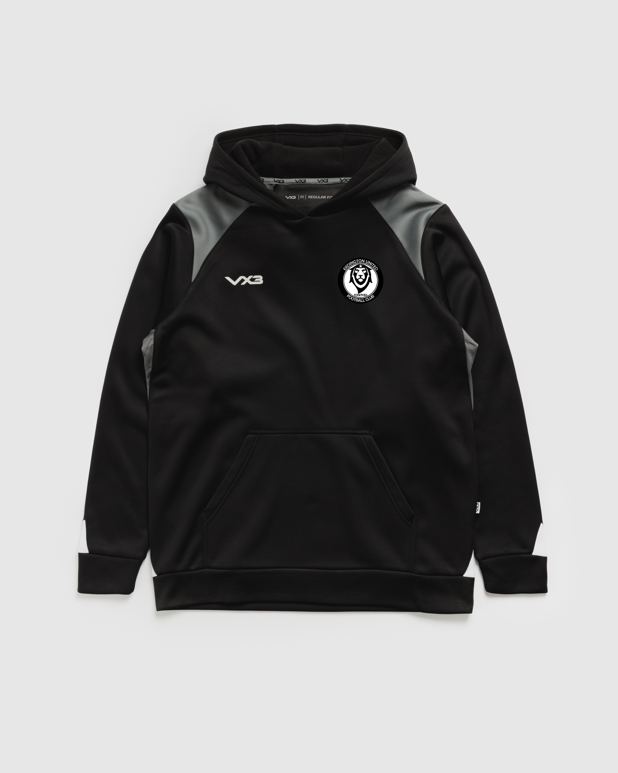 Erdington United FC Vertex Hoodie -Black/Grey/White