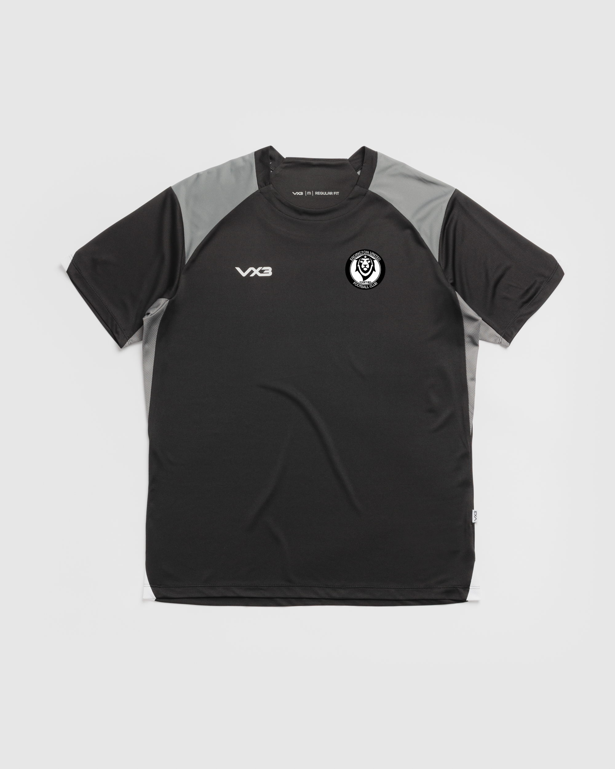 Erdington United FC Vertex Tee -Black/Grey/White