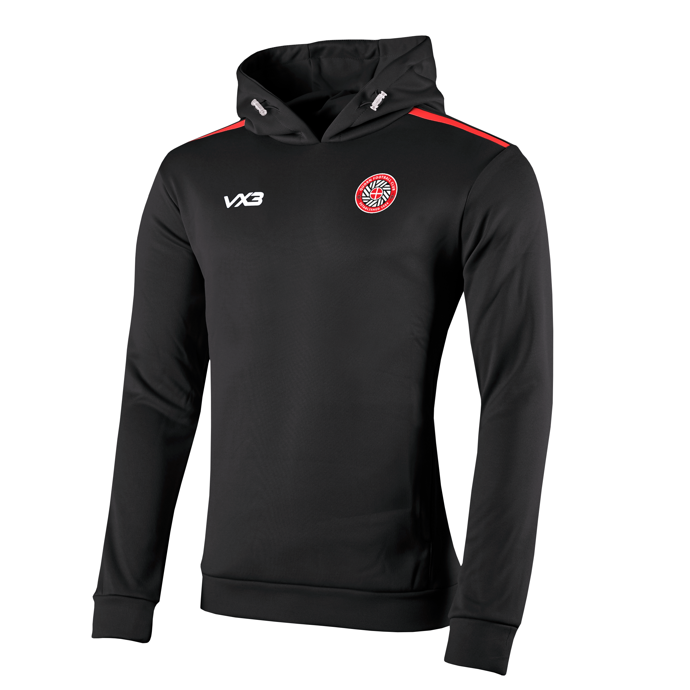 Quorn FC Fortis Hoodie Black/Red
