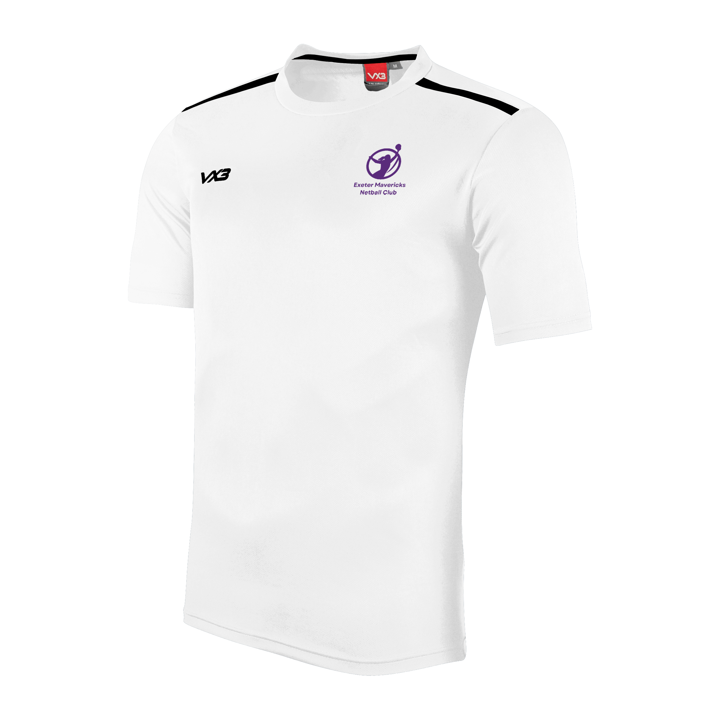 Exeter Mavericks Netball Club Fortis Tee White/Black