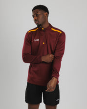Fortis Quarter Zip Sweat Maroon/Amber