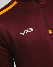 Fortis Quarter Zip Sweat Maroon/Amber