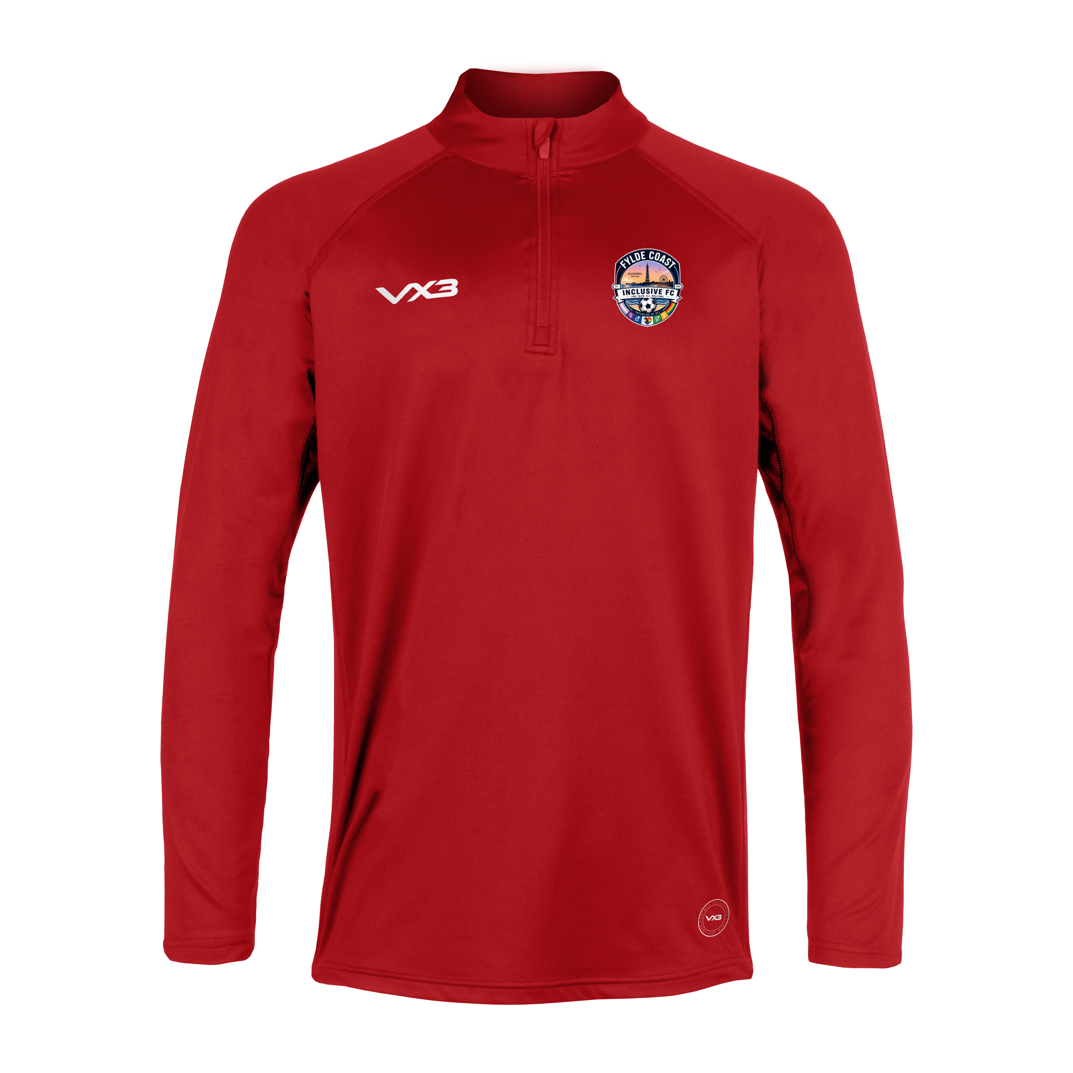 Fylde Coast Inclusive FC Primus Quarter Zip Red