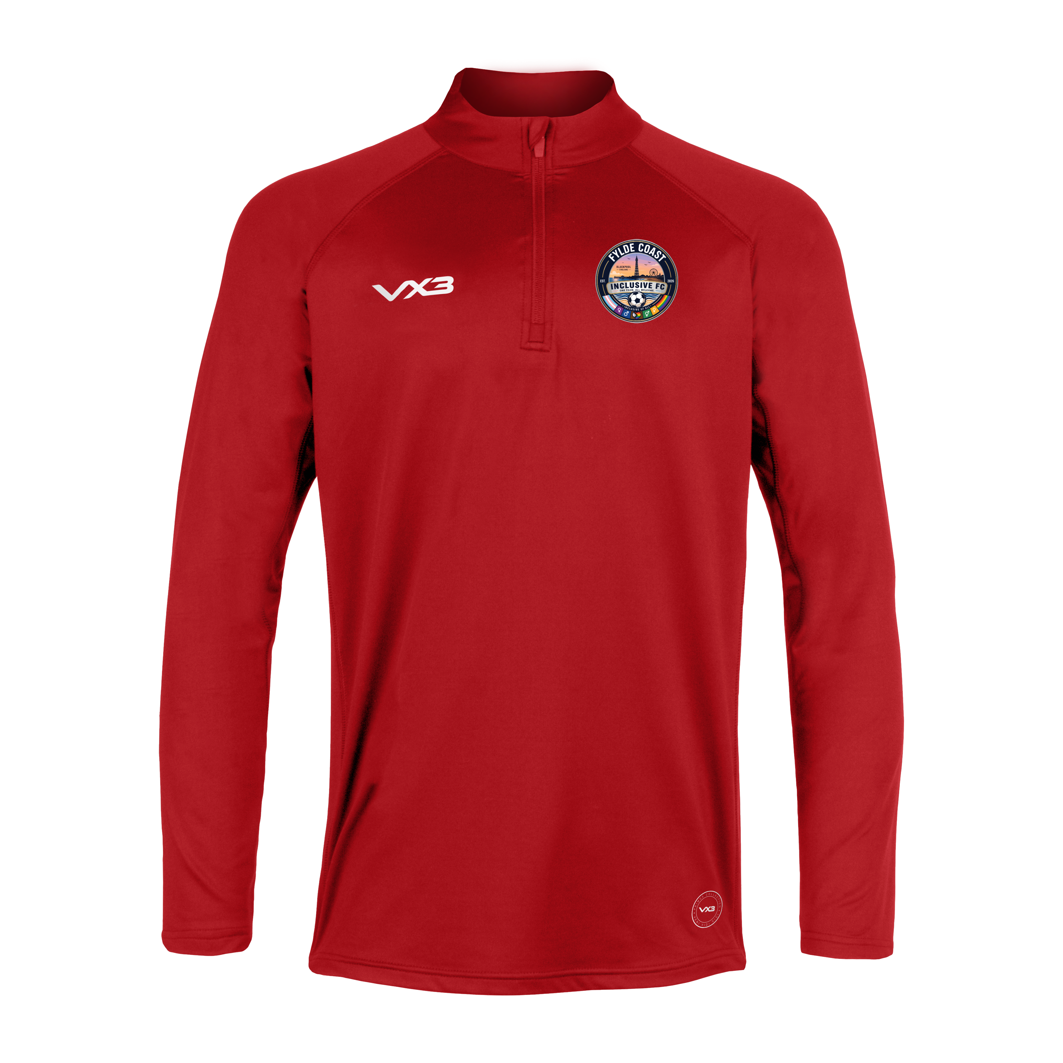 Fylde Coast Inclusive FC Primus Quarter Zip Red