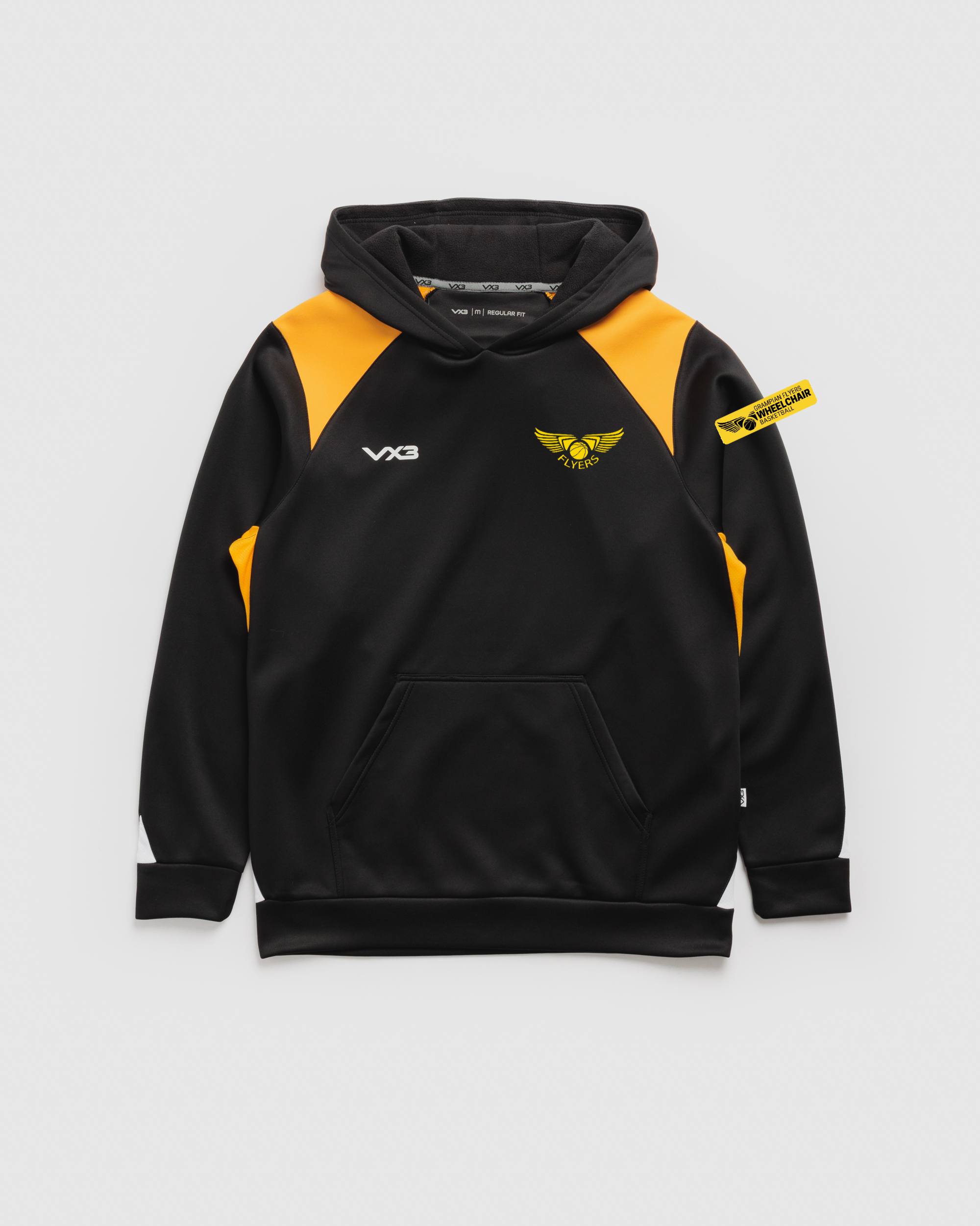 Grampian Flyers Wheelchair Basketball Vertex Hoodie -Black/Amber/White