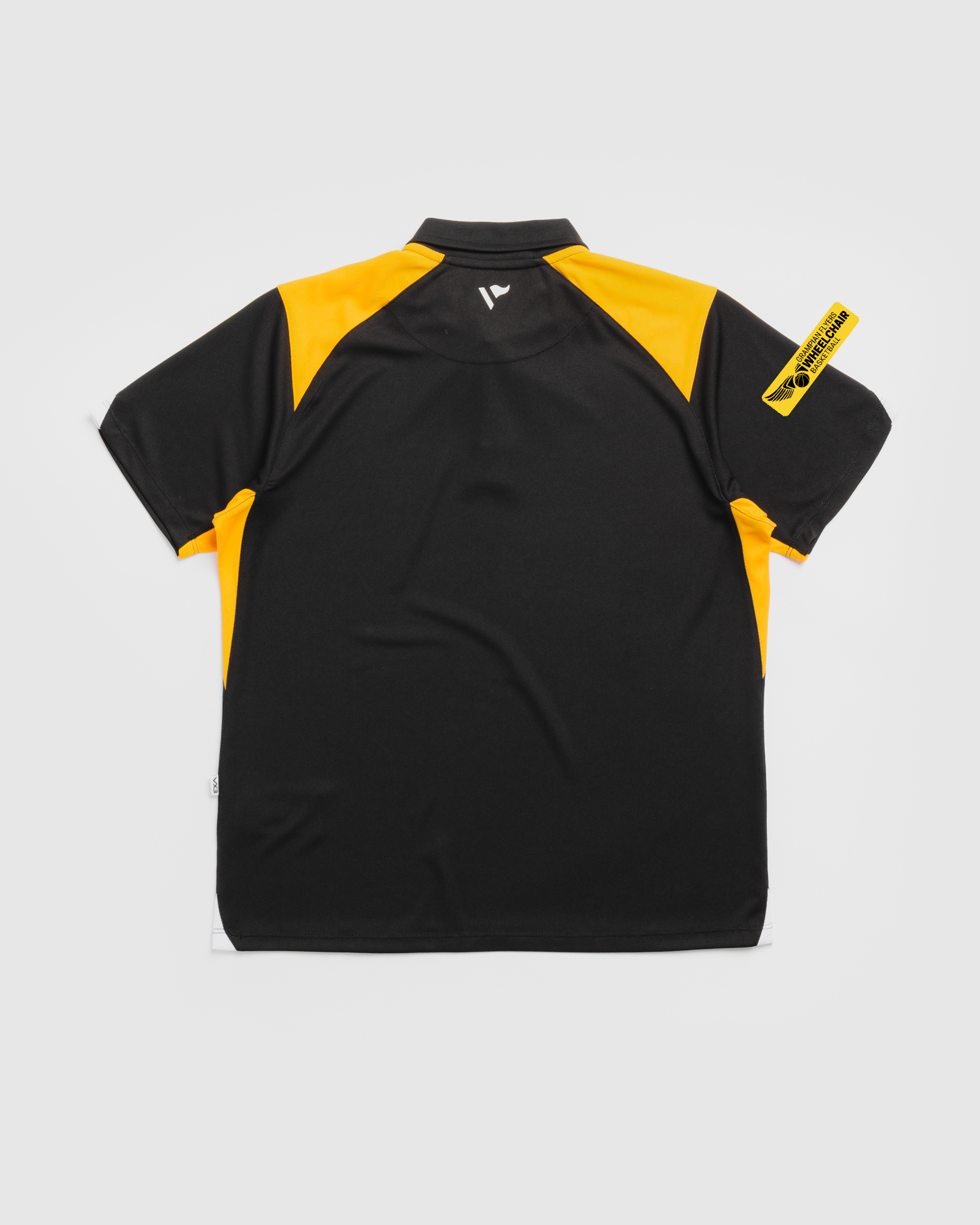 Grampian Flyers Wheelchair Basketball Vertex Polo -Black/Amber/White