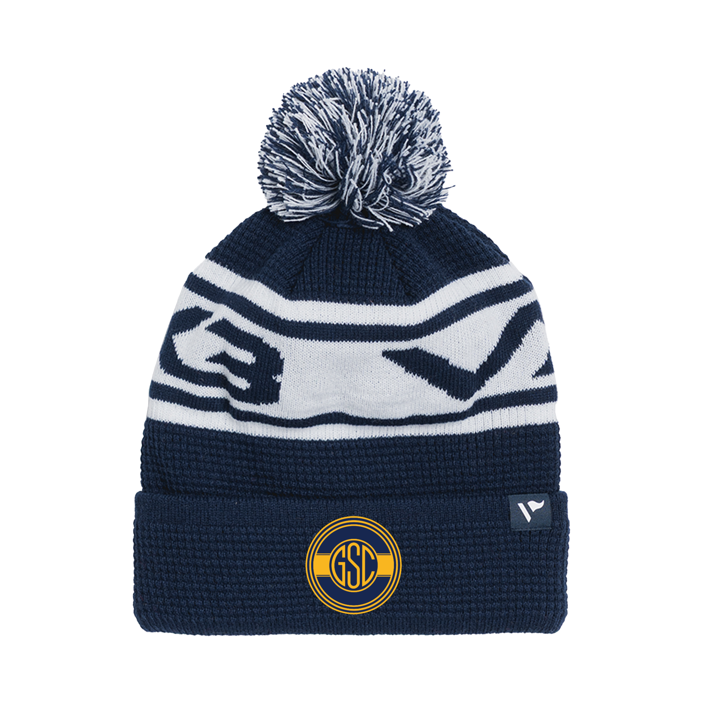 Gwent Sporting Club Waffle Knit Bobble Hat - Navy/White
