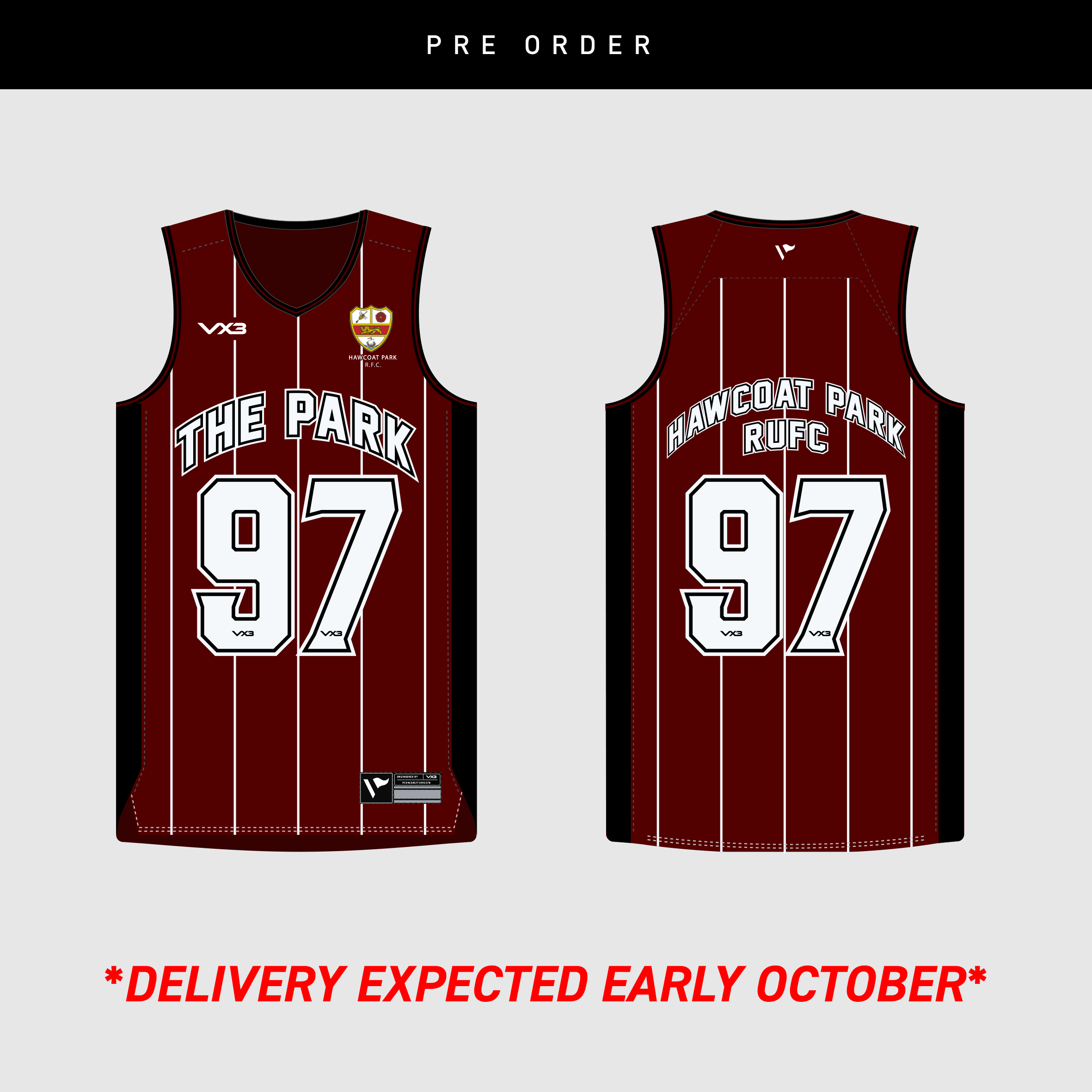 HAWCOAT PARK RUFC BASKETBALL VEST MAROON