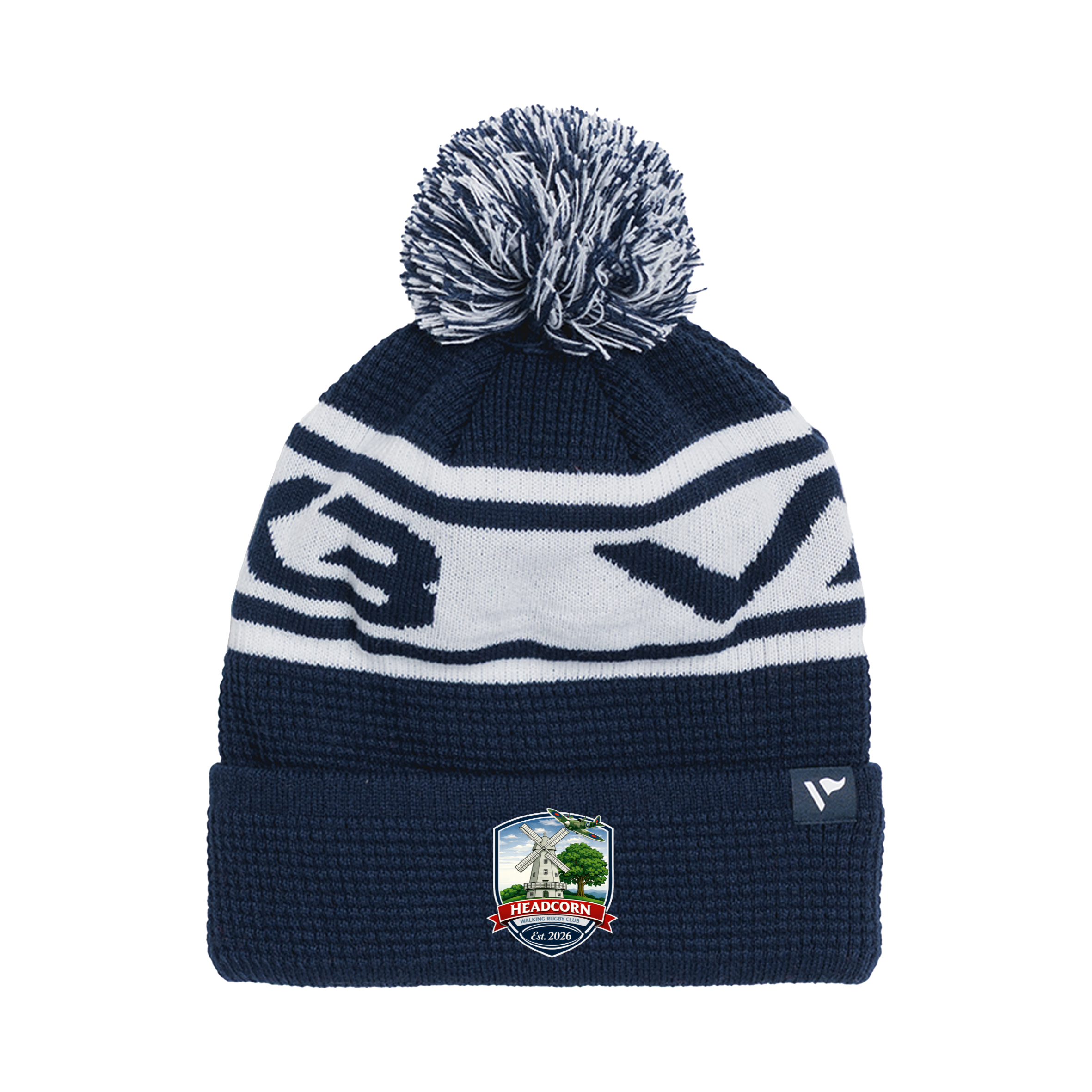 Headcorn Walking Rugby Club Waffle Knit Bobble Hat -