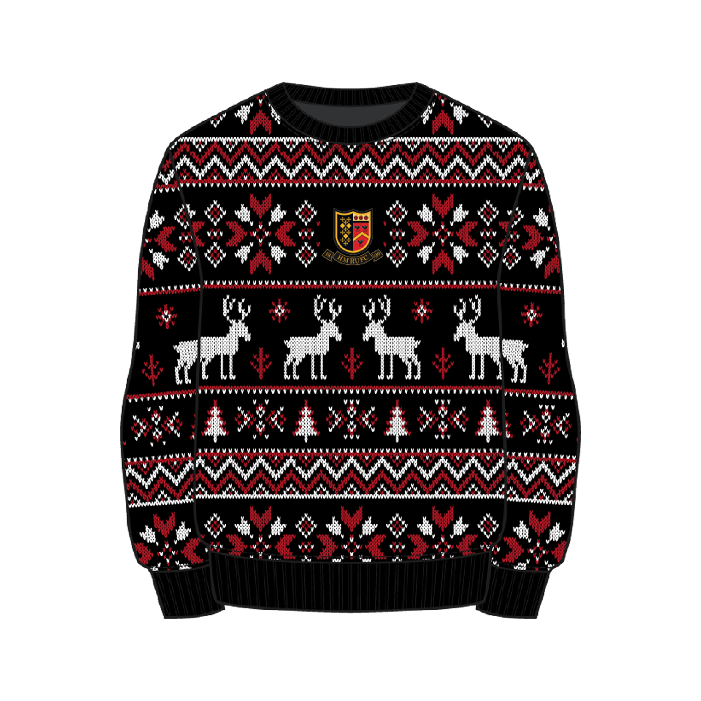 Heaton Moor RUFC Christmas Jumper - Black/Red/White Youth