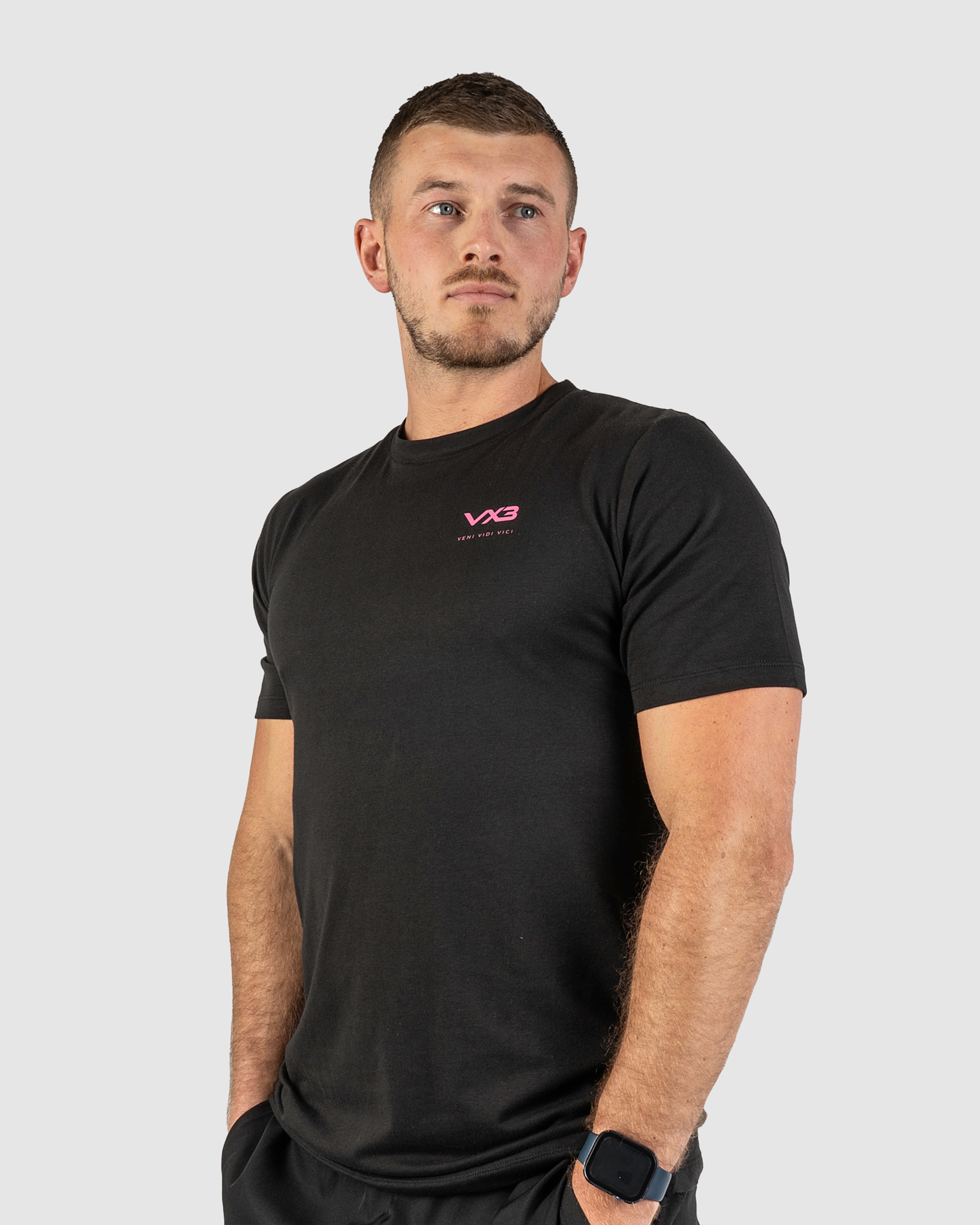 Veni Vidi Vici Tee Black/Hot Pink