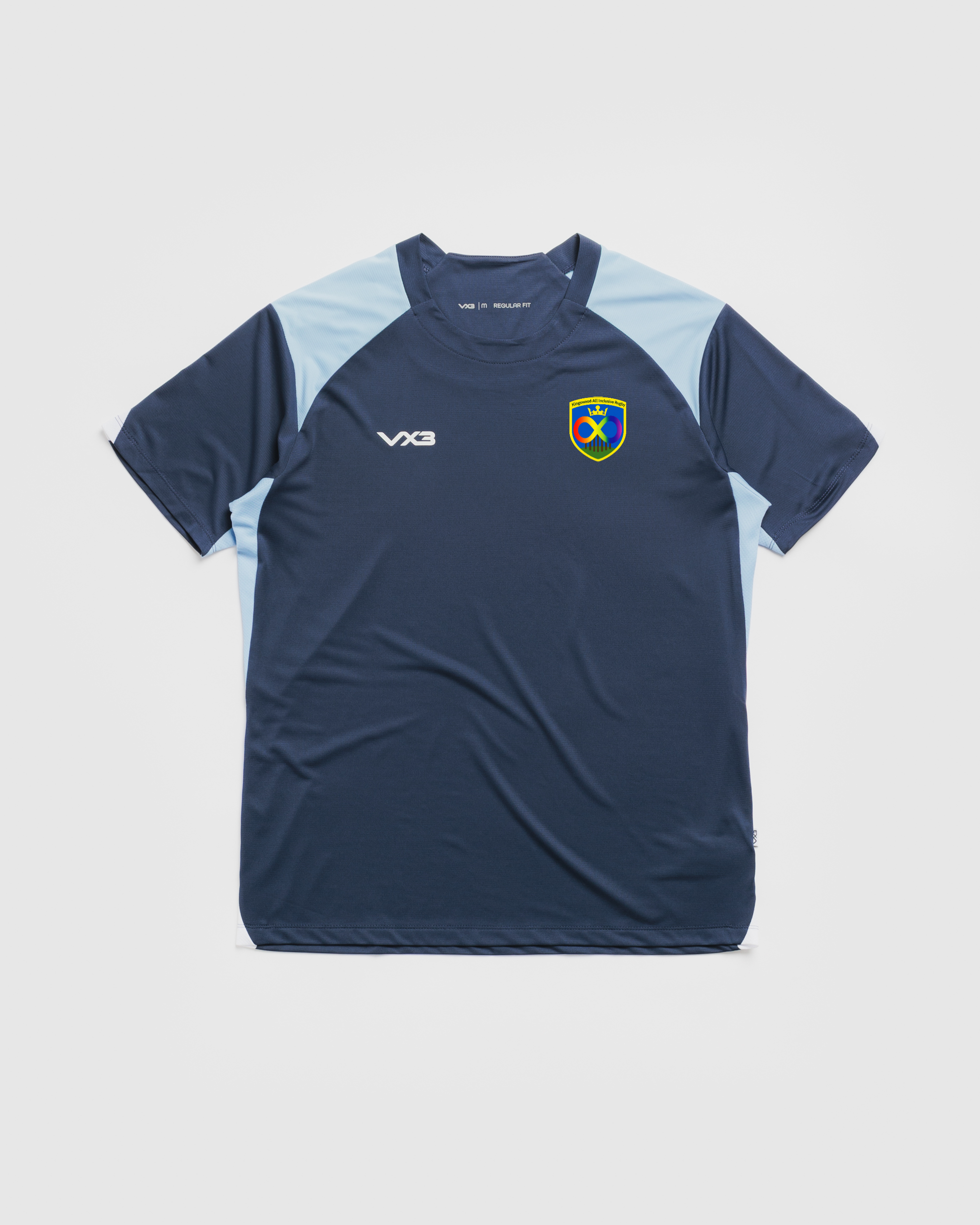 Kingswood RFC - AIR Vertex Youth Tee -Navy/Sky/White
