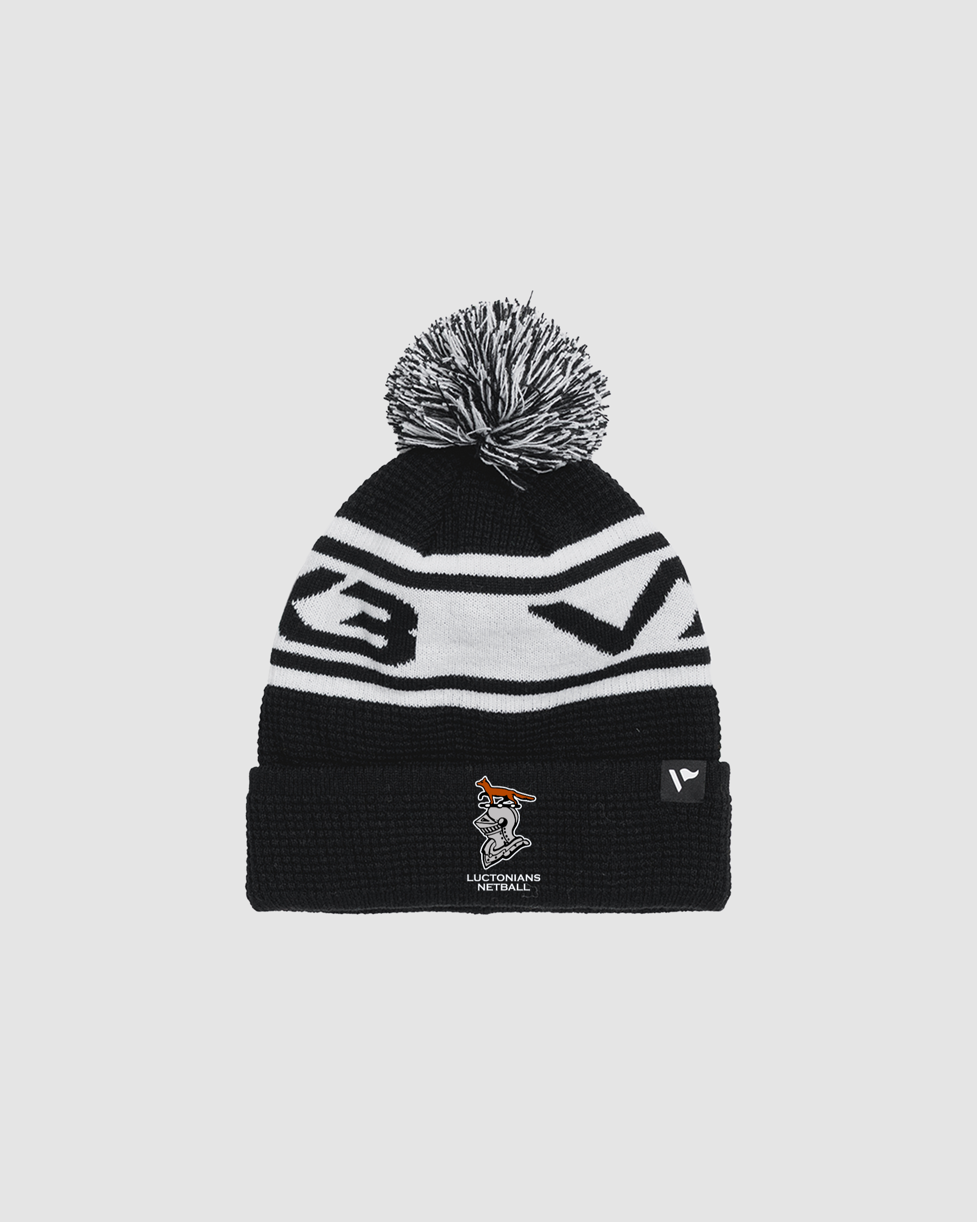 Luctonians Netball Club Waffle Knit Bobble Hat - Black/White