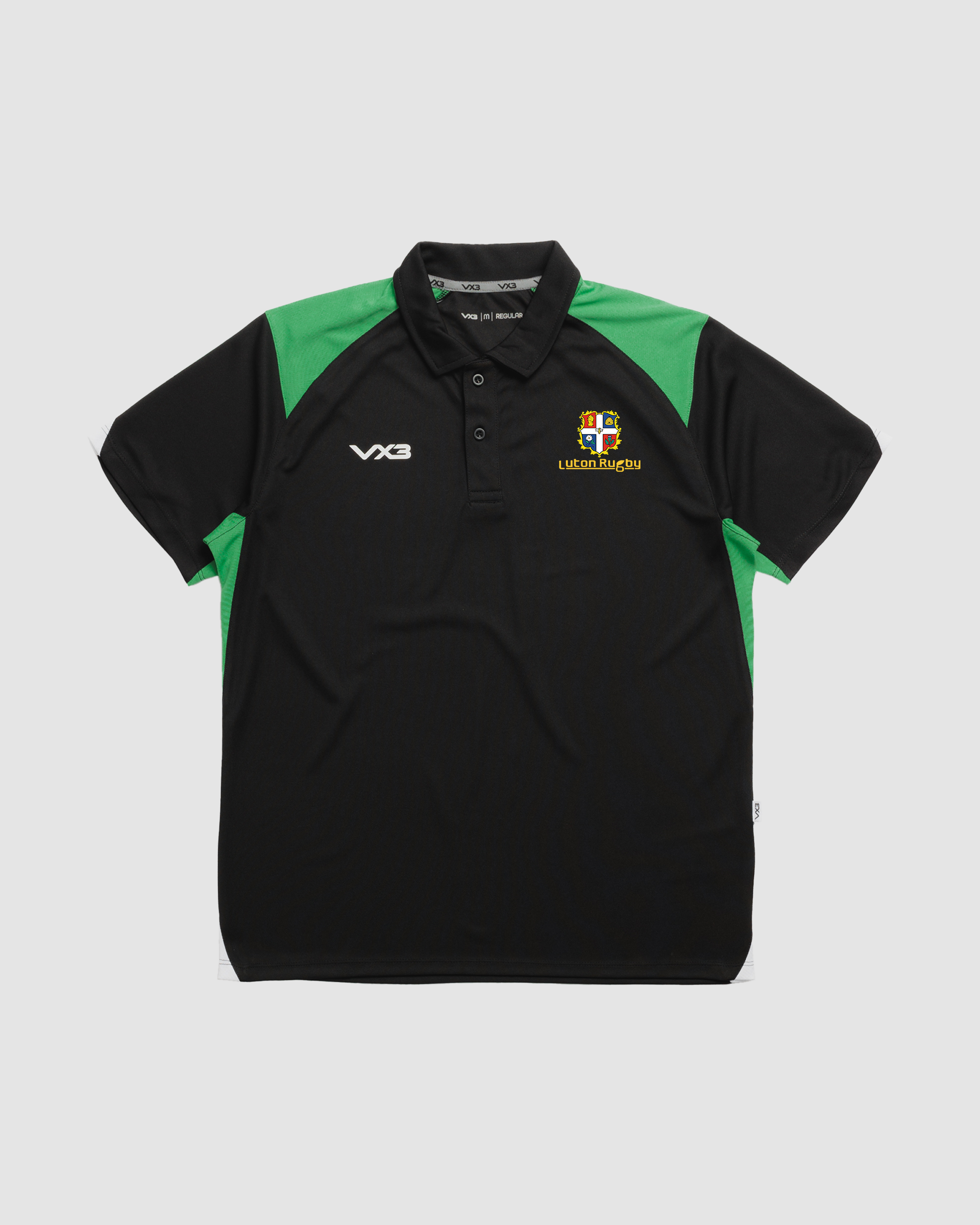 Luton RFC Vertex Polo -Black/Emerald/White