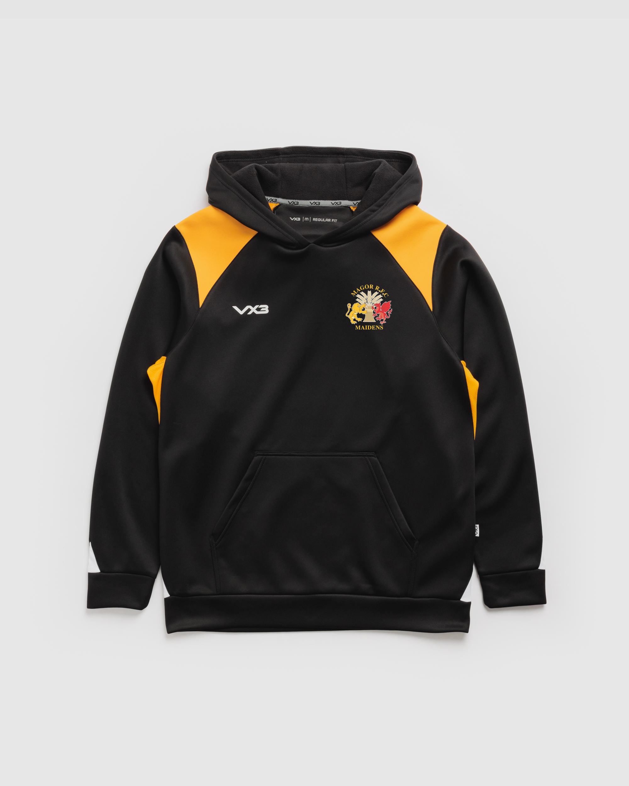 Magor RFC Maidens Vertex Youth Hoodie -Black/Amber/White